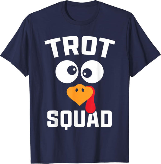 Funny Running Turkey Trot Squad Thanksgiving For Boys T-Shirt - T-Shirt | Navy