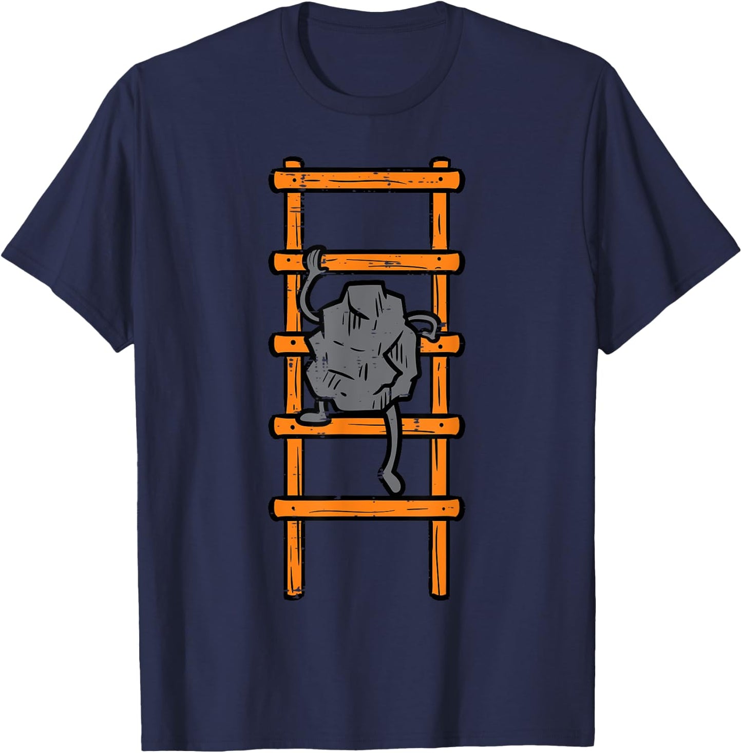 Rock Climbing Ladder Funny Climber Bouldering Kids Men Women T-Shirt - T-Shirt | Navy
