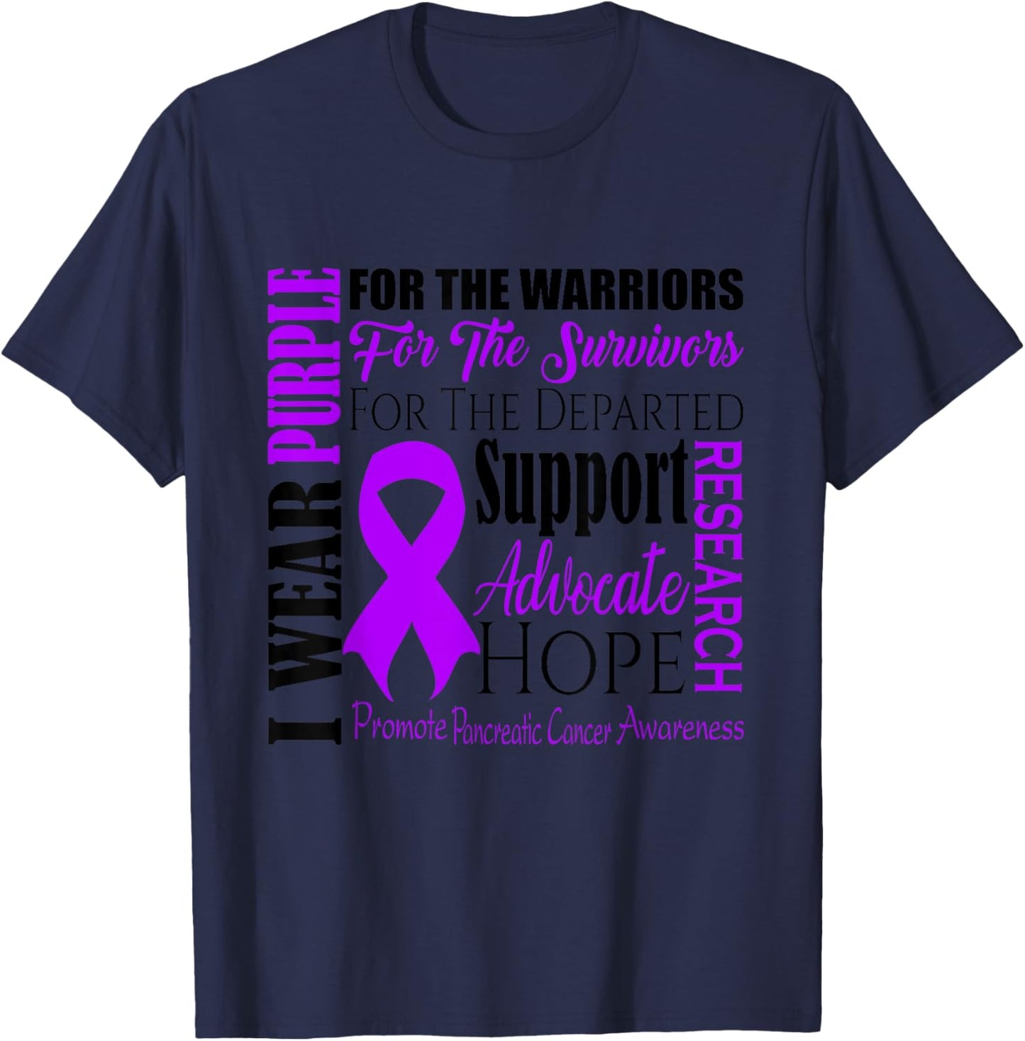 Pancreatic Cancer Awareness T-Shirt - T-Shirt | Navy