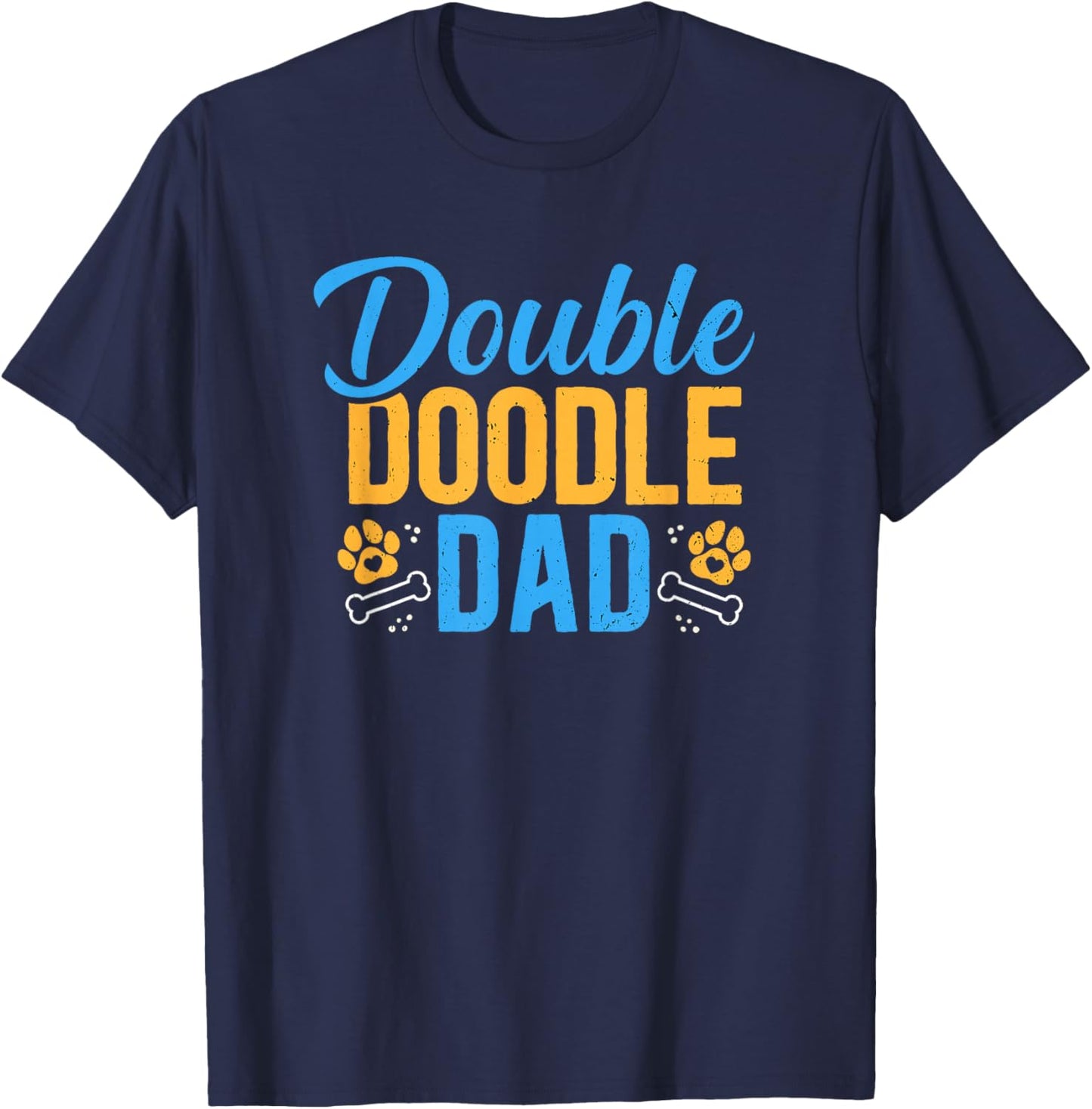 Double Doodle Dad Funny Dog Lovers T-Shirt - T-Shirt | Navy