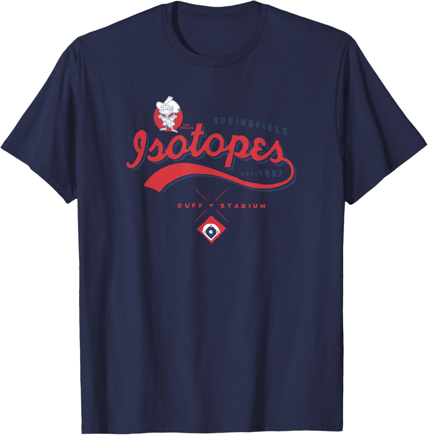 The Simpsons Springfield Isotopes Duff Stadium Logo T-Shirt - T-Shirt | Navy