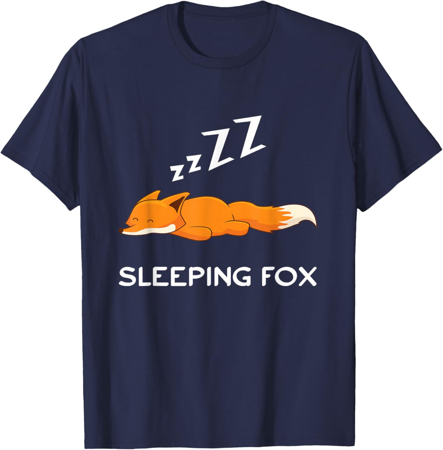 Sleep Cartoon Fox Top T-Shirt - T-Shirt | Navy
