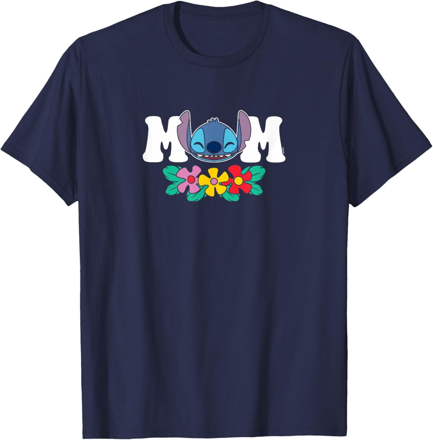 Lilo & Stitch - Mom Floral Flowers T-Shirt - T-Shirt | Navy