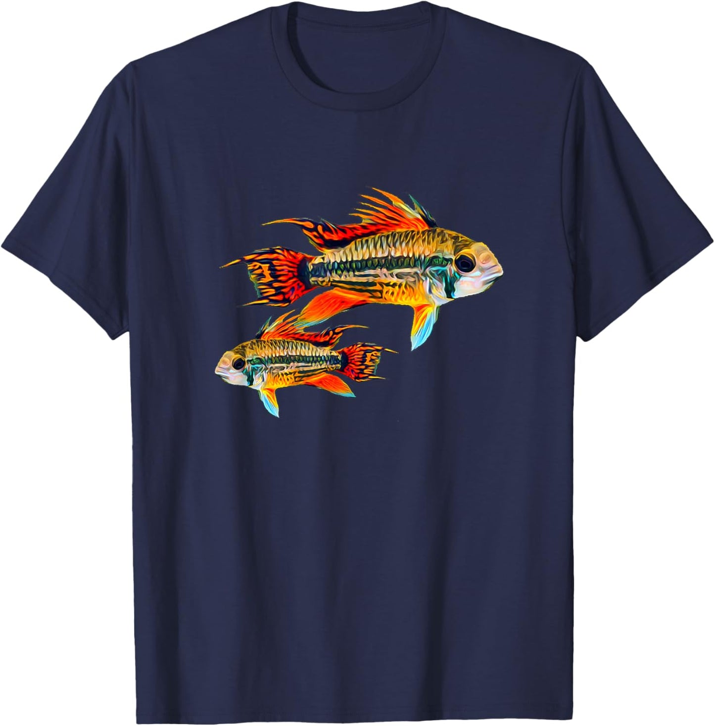 Cockatoo Dwarf Cichlid Apistogramma Cichlids Aquarium T-Shirt - T-Shirt | Navy