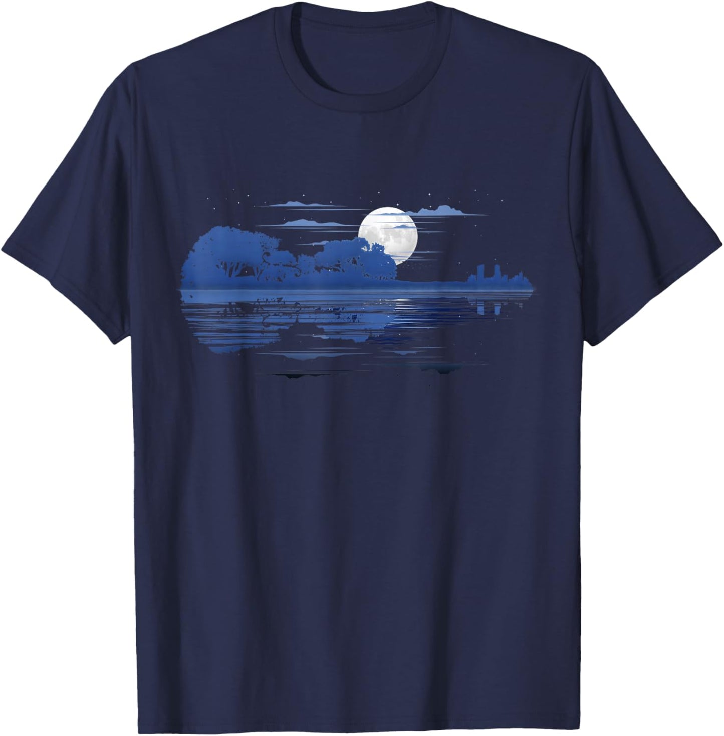 Violin Landscape Lake Violinists T-Shirt - T-Shirt | Navy