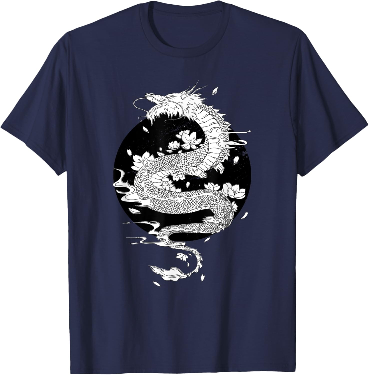 Japanese Dragon Japanese Flag Vintage Retro Japan T-Shirt - T-Shirt | Navy