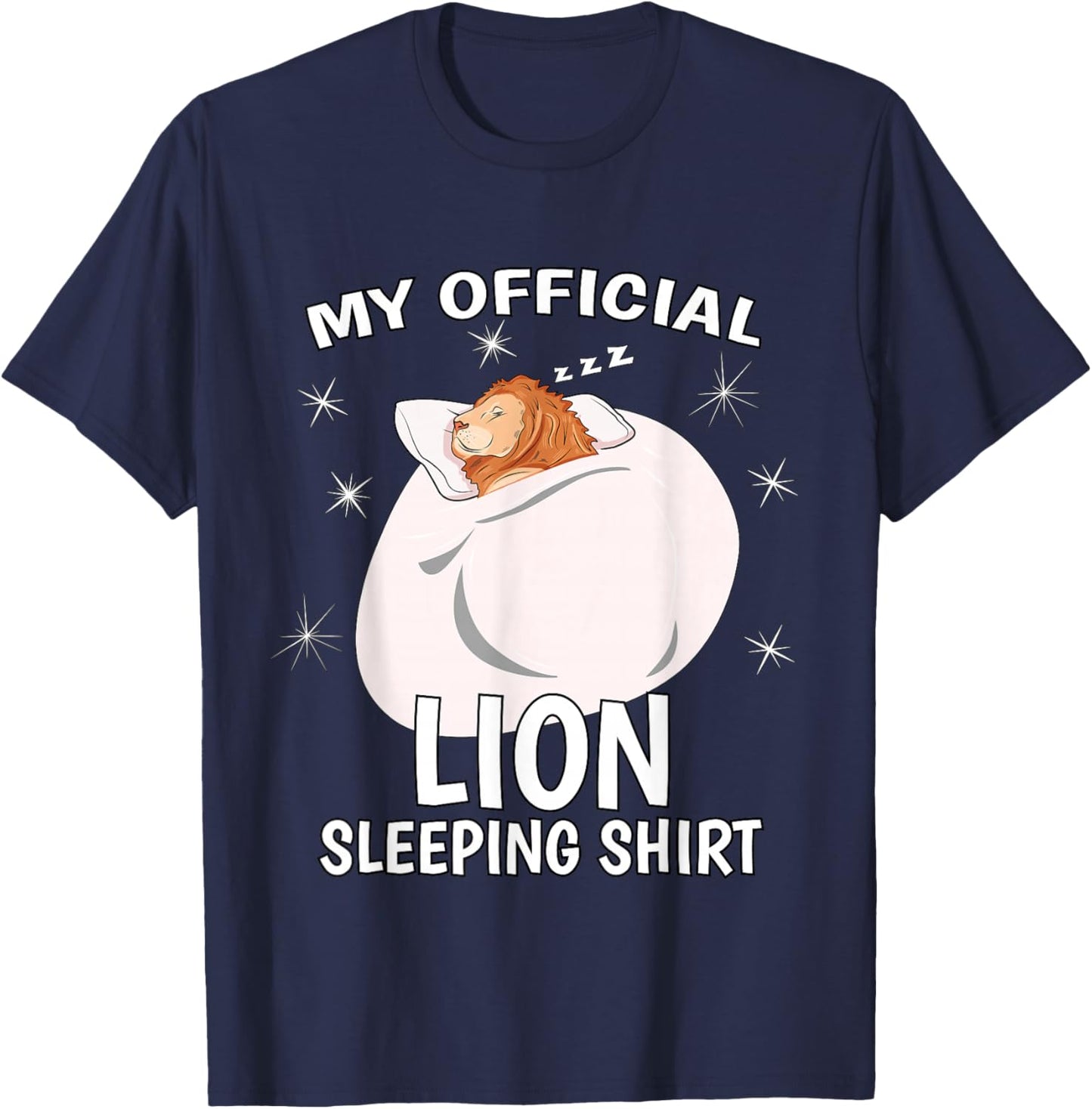 My Official Sleeping Shirt PJ Pajama Top Lion T-Shirt - T-Shirt | Navy