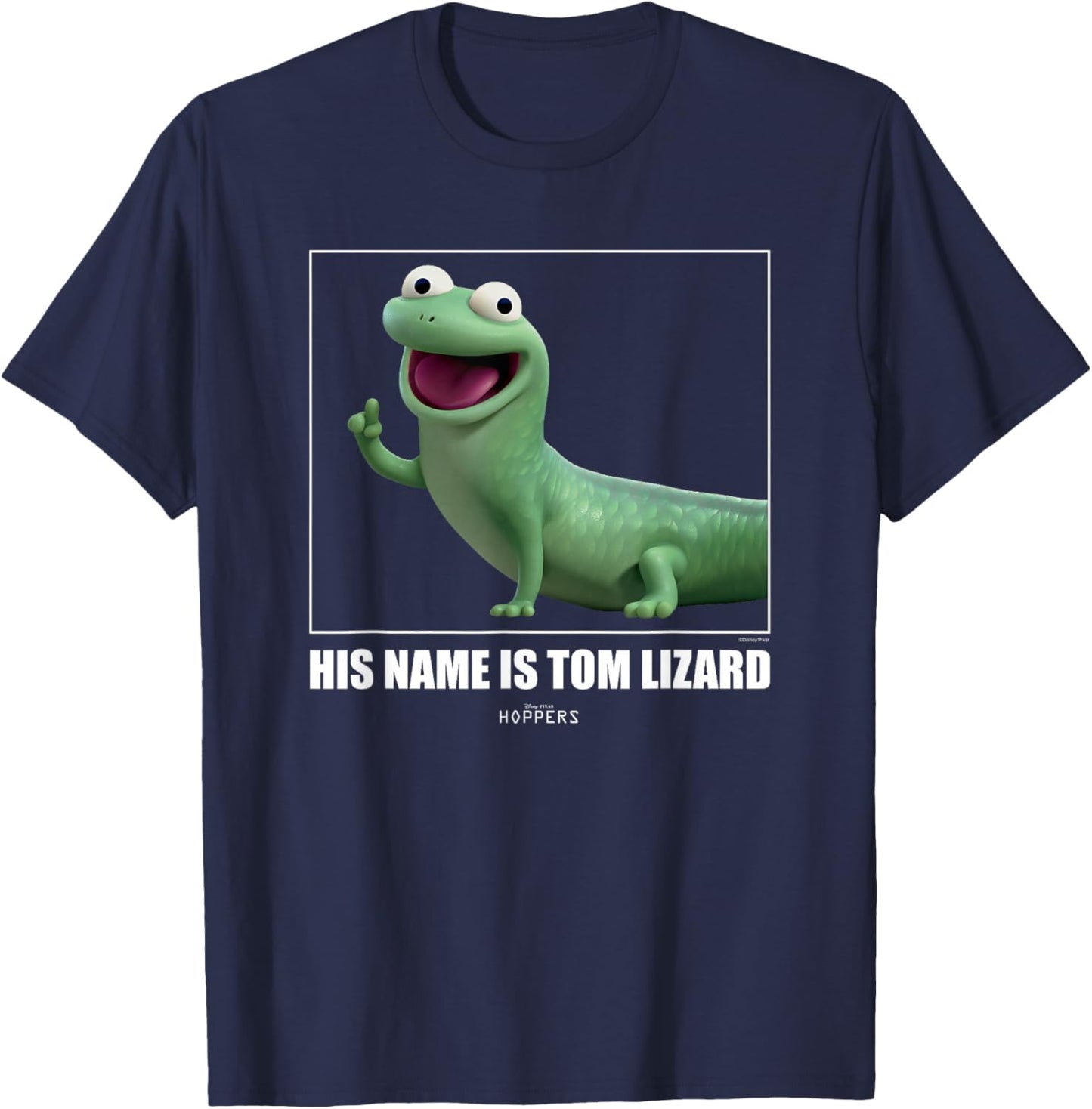 Disney Pixar Hoppers Tom Lizard Cute 3D Character Aesthetic T-Shirt - T-Shirt | Navy