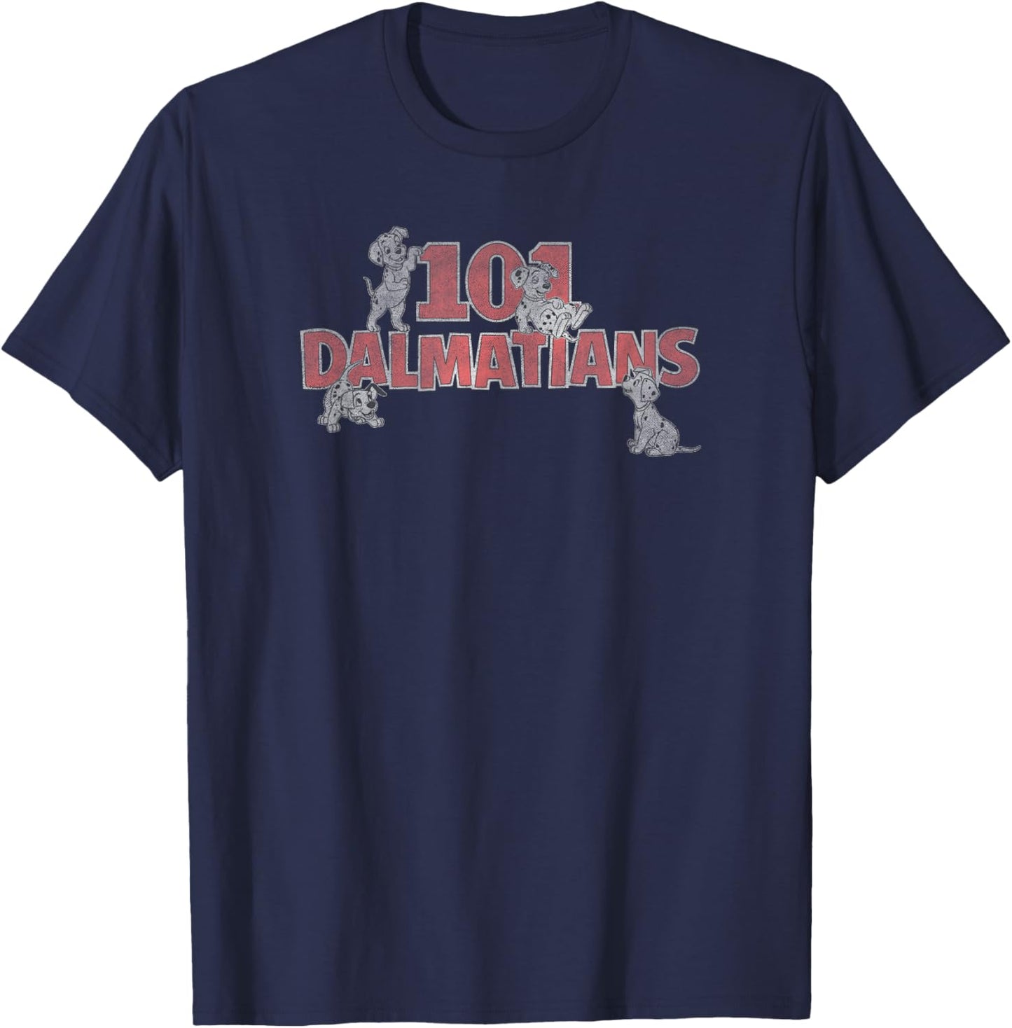 Disney 101 Dalmatians Vintage Puppy Group Logo T-Shirt - T-Shirt | Navy