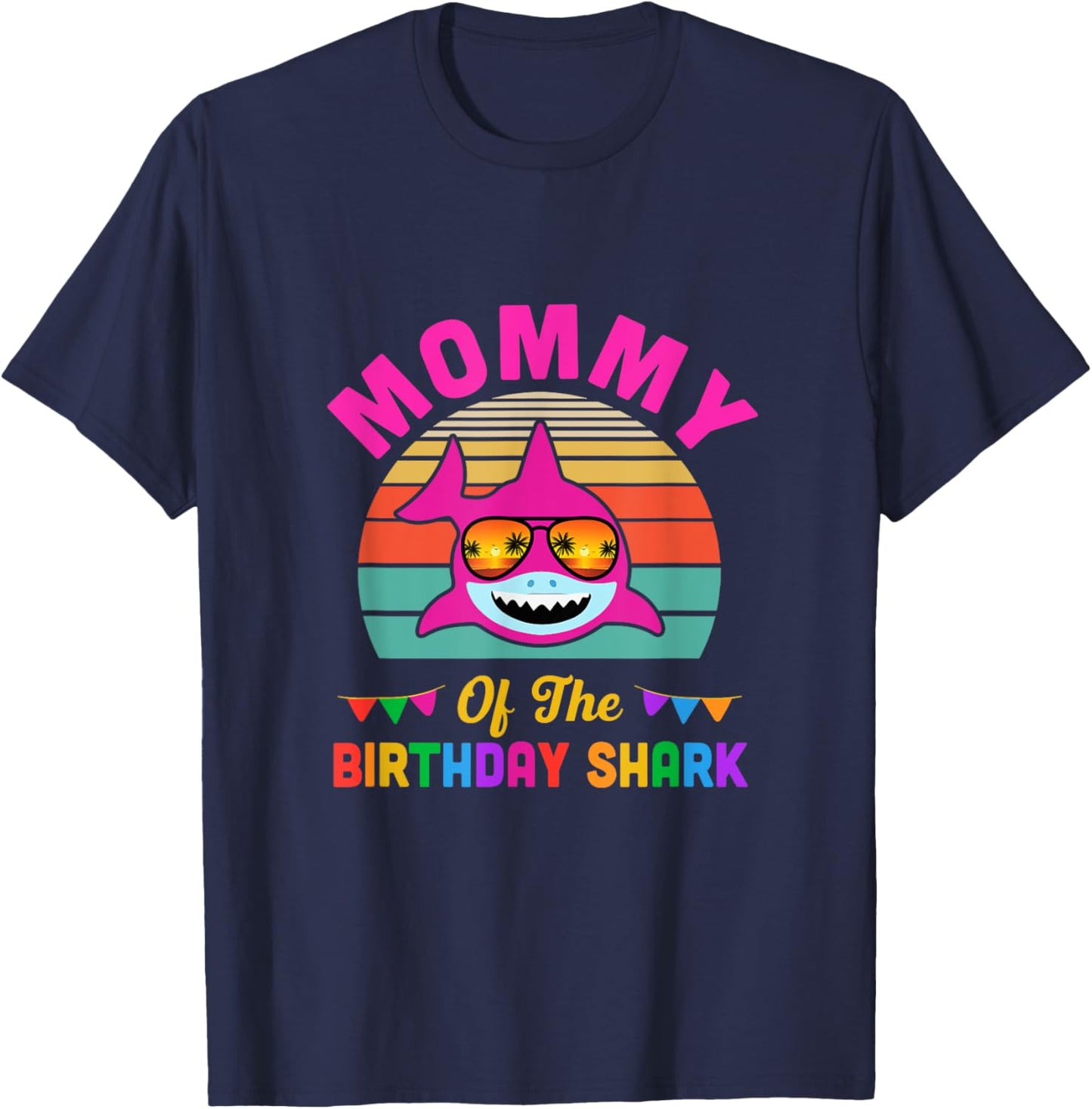 Mommy Of The Shark Birthday Mom Matching Family T-Shirt - T-Shirt | Navy