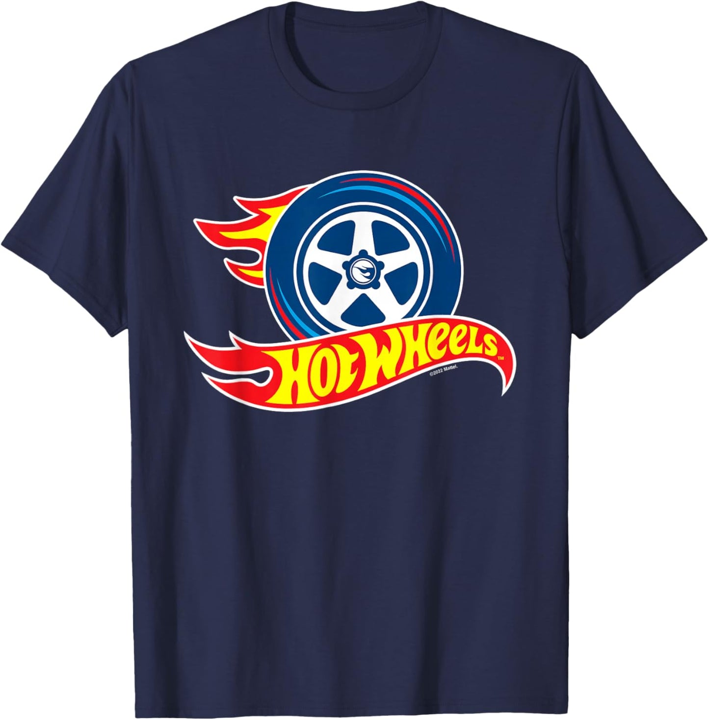 Hot Wheels - Flaming Tire Logo T-Shirt - T-Shirt | Navy