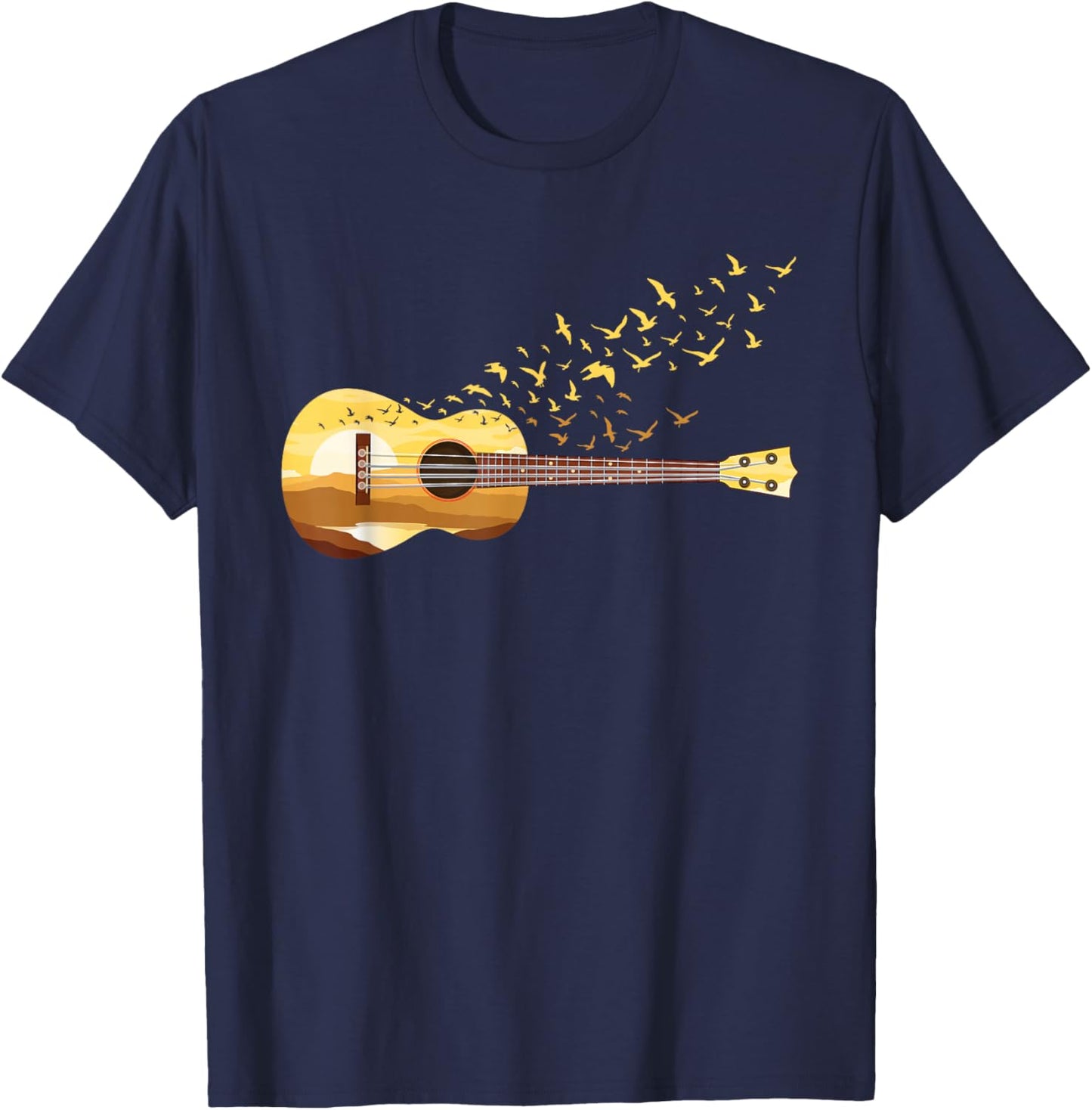 Scenic Uke Guitar - Ukulele Lover Guitar Ukulelist T-Shirt - T-Shirt | Navy