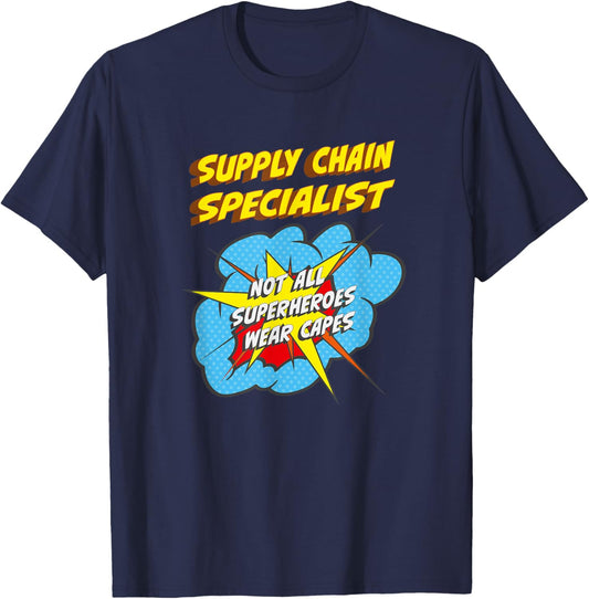 Supply Chain Specialist Funny Superhero Job T-Shirt - T-Shirt | Navy