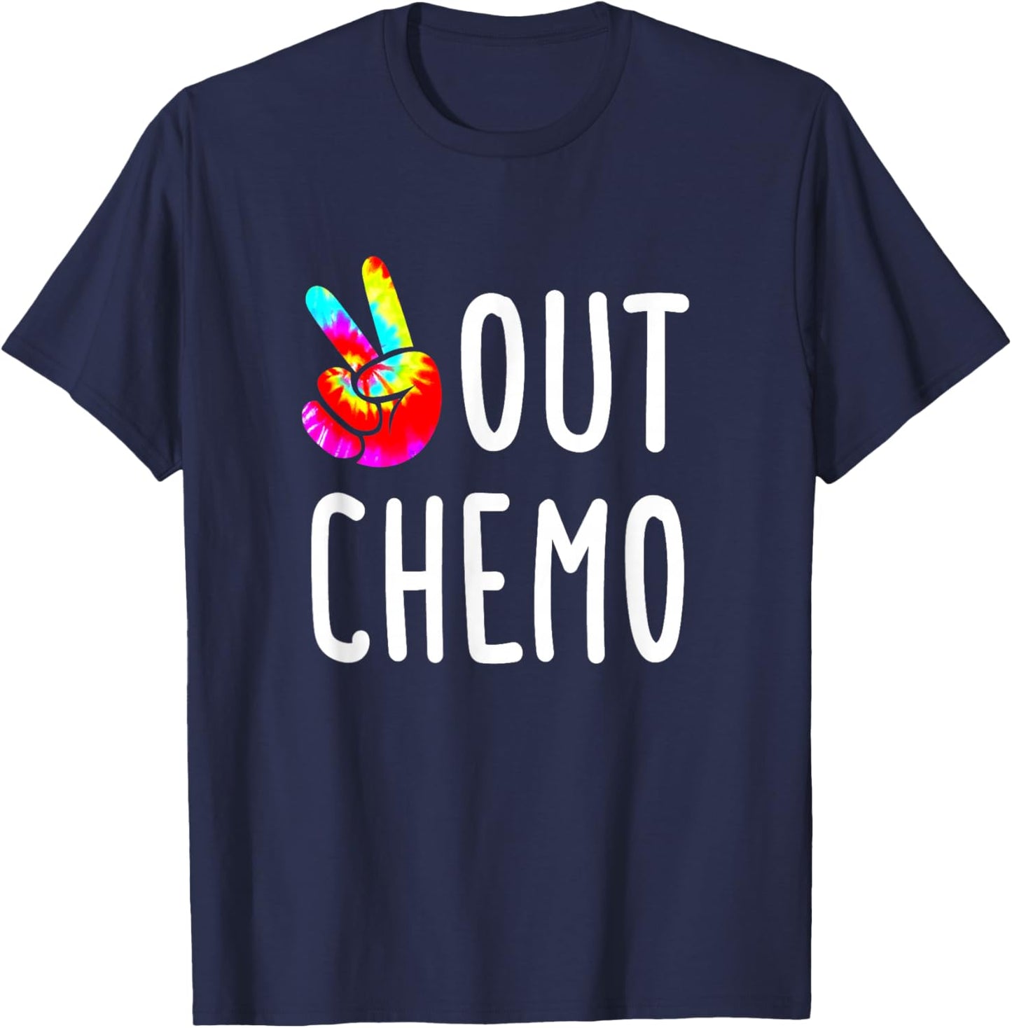Peace Out Chemo Chemotherapy T-Shirt - T-Shirt | Navy