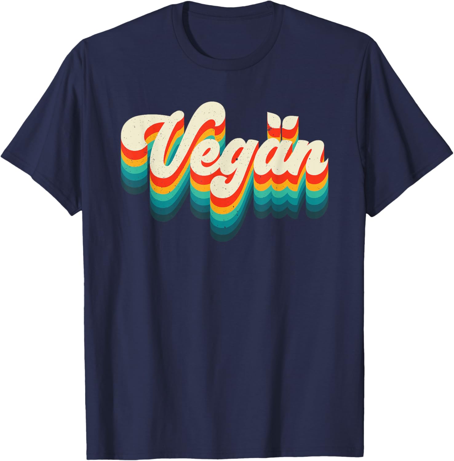 Retro Vegan Shirt Women Men Kids T-Shirt - T-Shirt | Navy