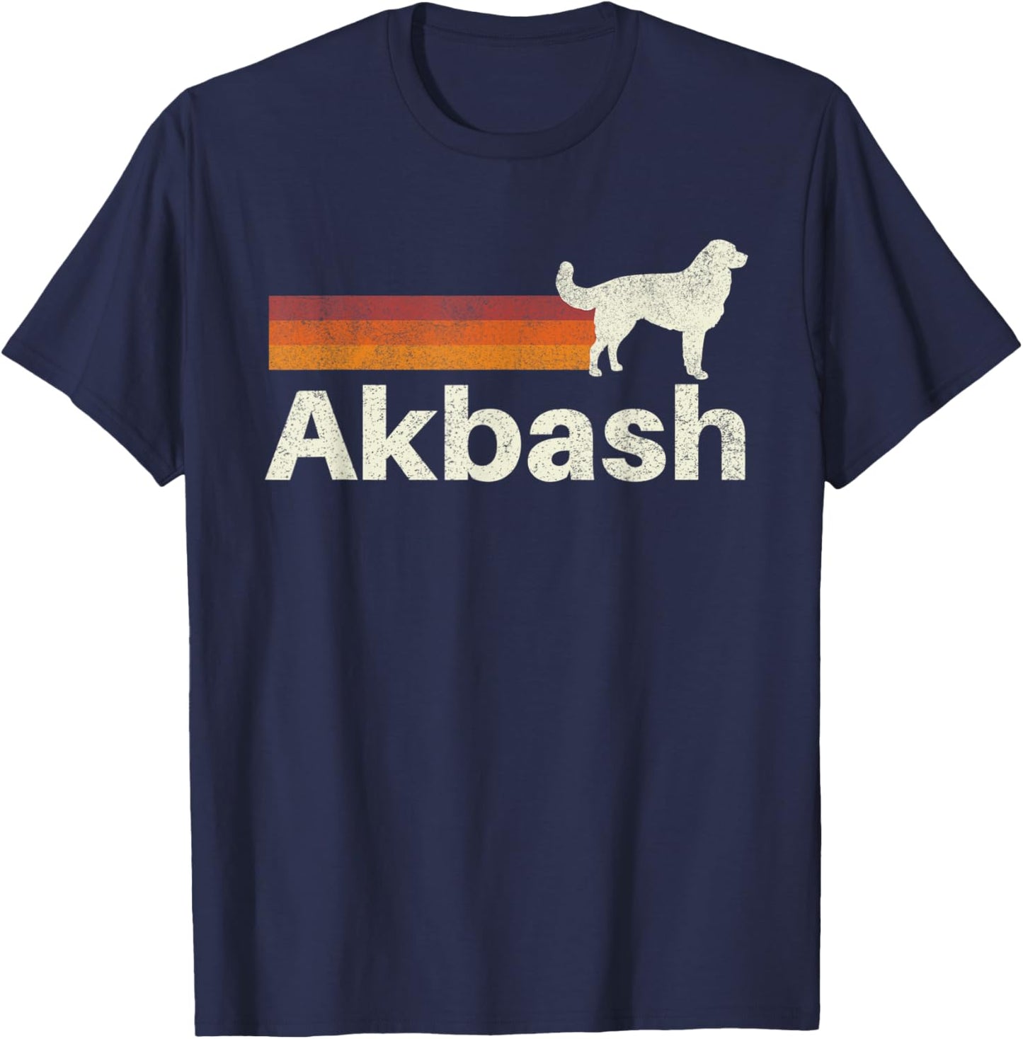 Vintage Akbash Retro Mom Dad Dog T-Shirt - T-Shirt | Navy