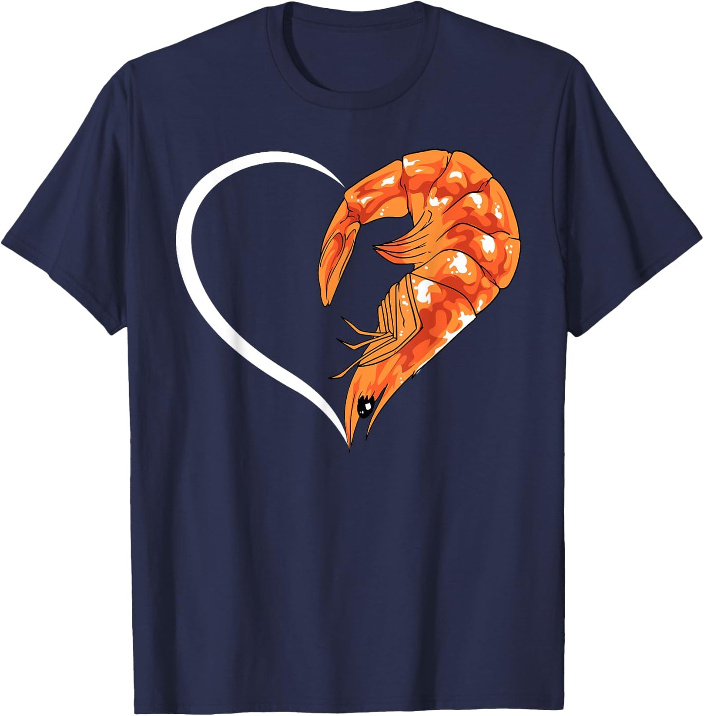 Shrimp Shirts Girls Kids Heart Cute Shrimp T-Shirt - T-Shirt | Navy