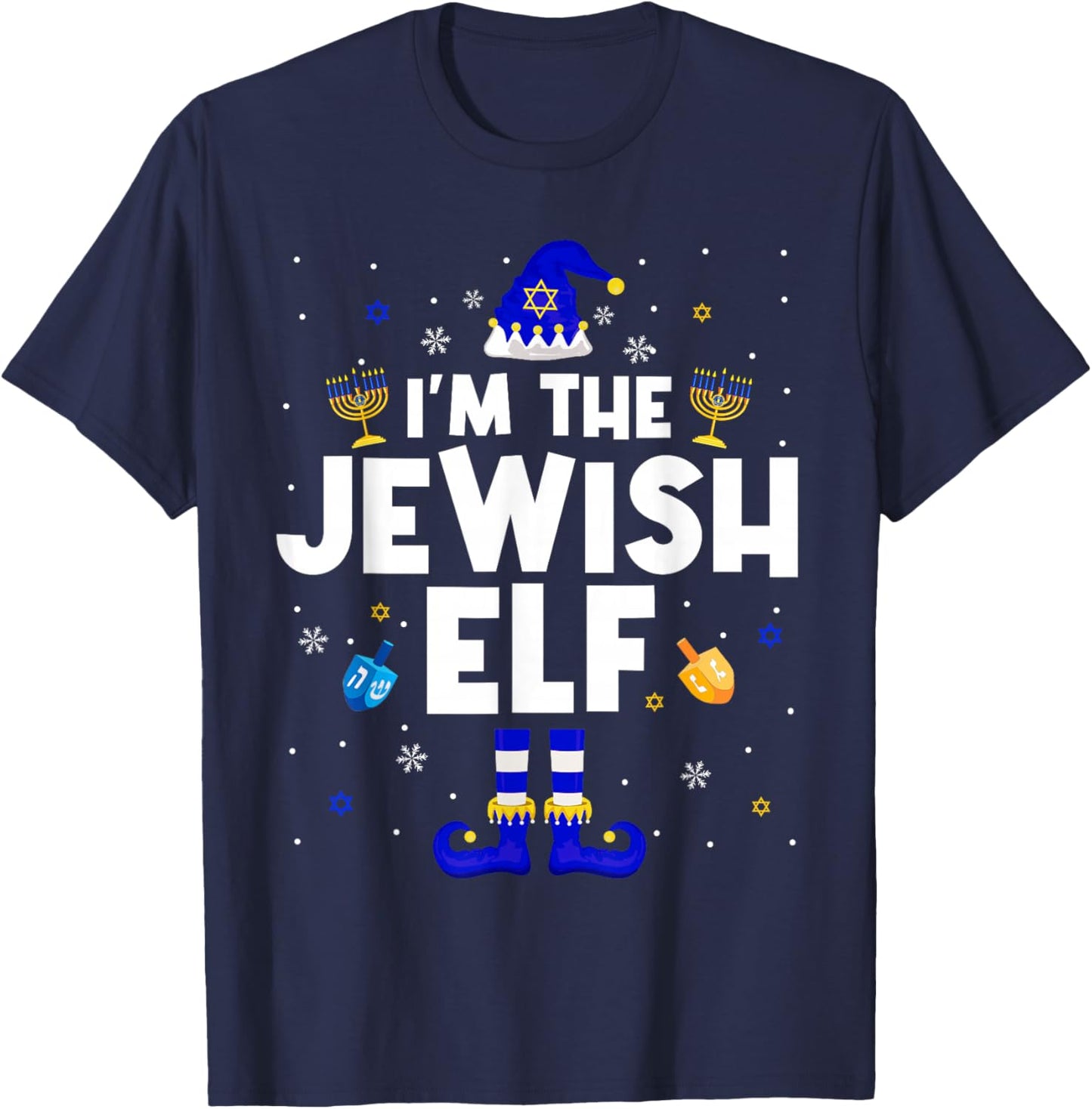 I'm The Jewish Elf Hanukkah Chanukah Christmas Family Group T-Shirt - T-Shirt | Navy