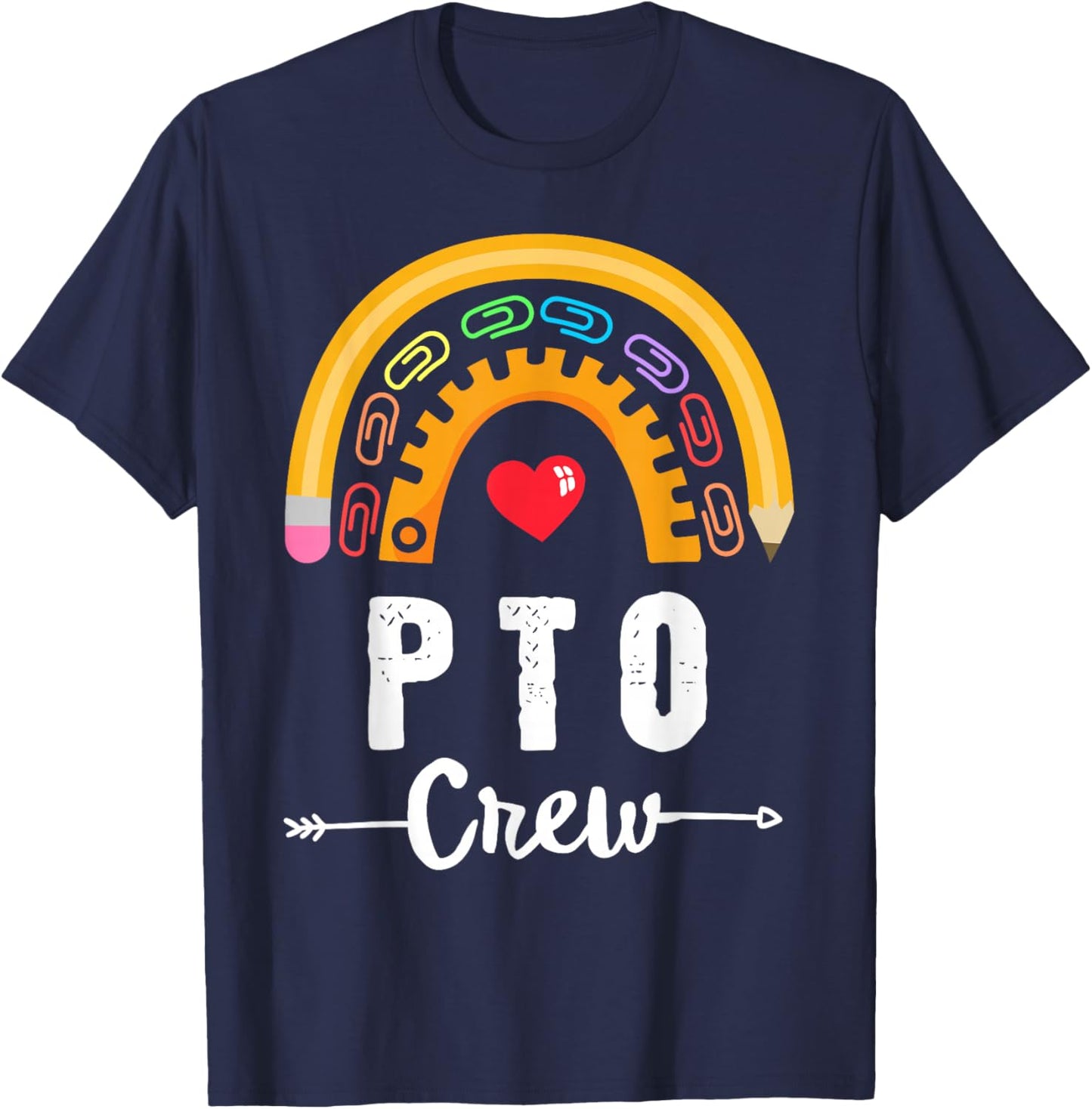 PTO Crew Parent School Volunteer Board Mom Parent Teacher T-Shirt - T-Shirt | Navy