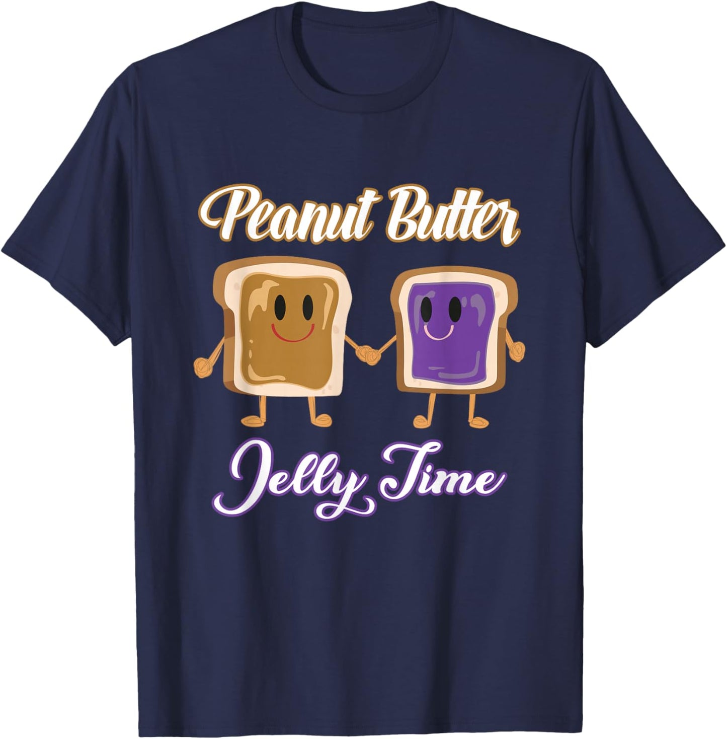 Peanut Butter Jelly Time BFF Love Match Perfect T-Shirt - T-Shirt | Navy