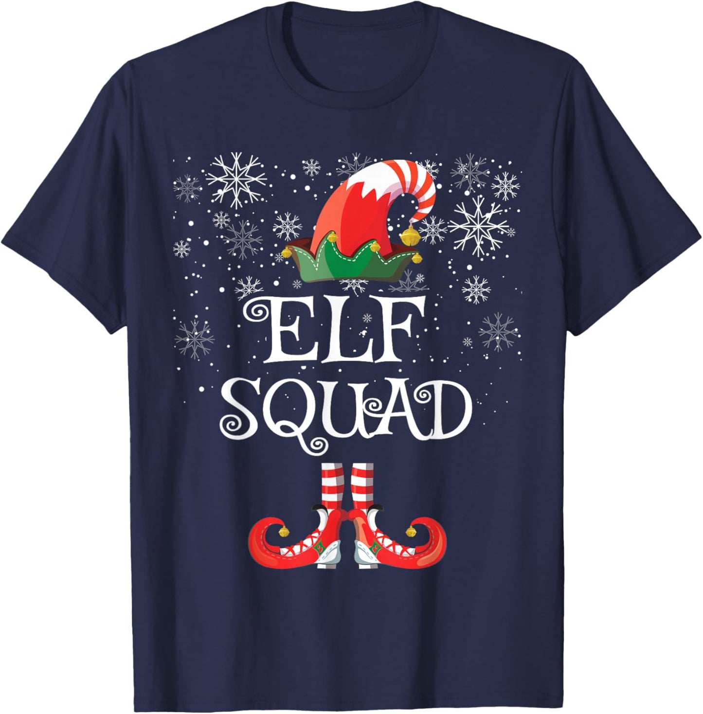 Elf Squad Shirt Funny Family Matching Christmas T-Shirt - T-Shirt | Navy