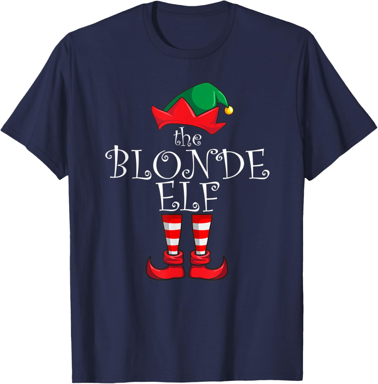 Blonde Elf Matching Family Christmas Party Pajama Blonde Elf T-Shirt - T-Shirt | Navy