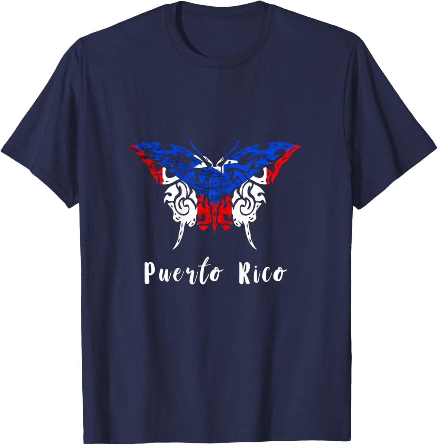 Puerto Rico Puerto Rican Butterfly Puerto Rico Pride T-Shirt - T-Shirt | Navy
