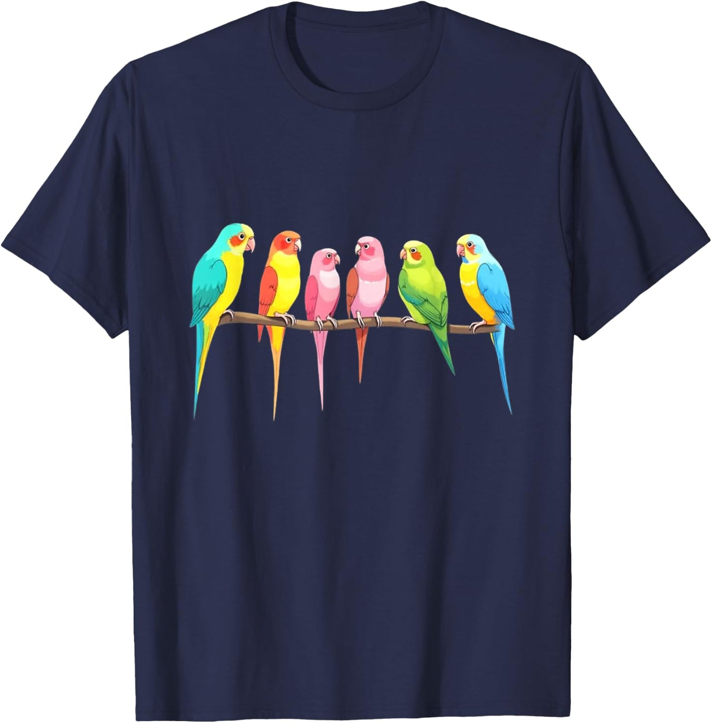 Birds on tree branch Cute Birding Bird Watching Bird Watcher T-Shirt - T-Shirt | Navy