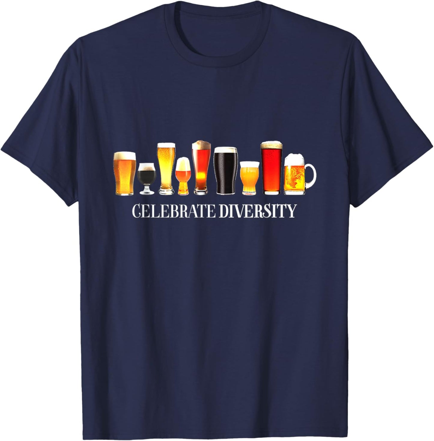 Celebrate Diversity Craft Beer Drinking T-Shirt - T-Shirt | Navy