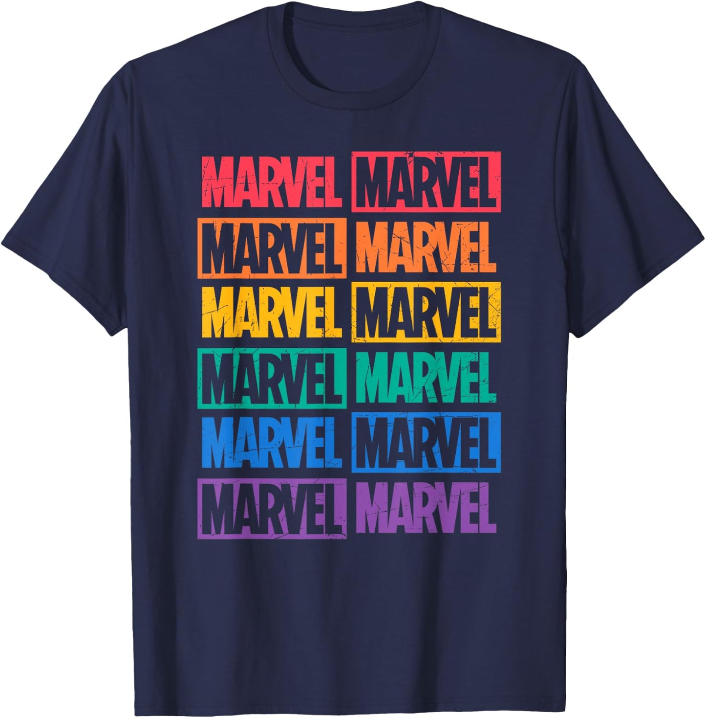 Marvel Logo Print Pride T-Shirt - T-Shirt | Navy
