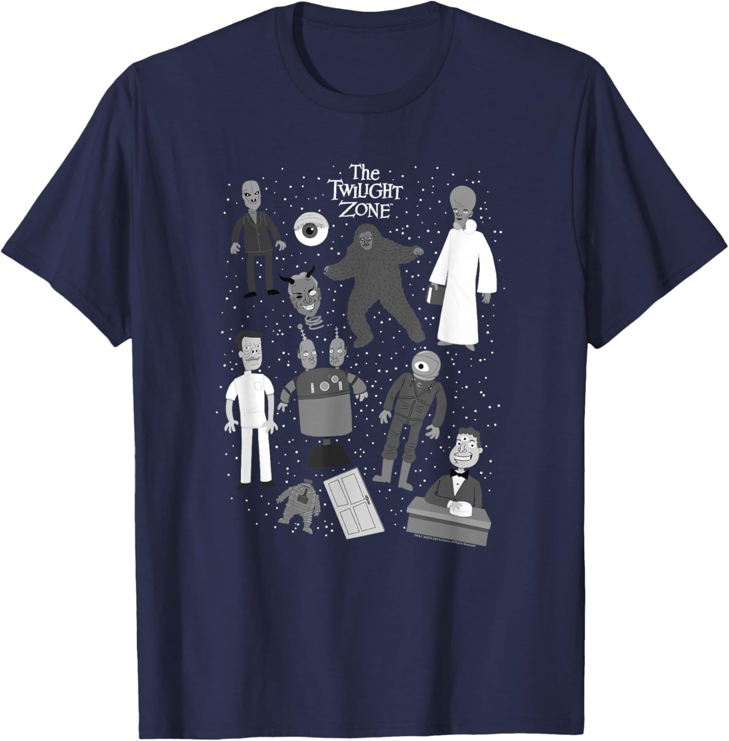 The Twilight Zone Classic Monsters Group Poster T-Shirt - T-Shirt | Navy