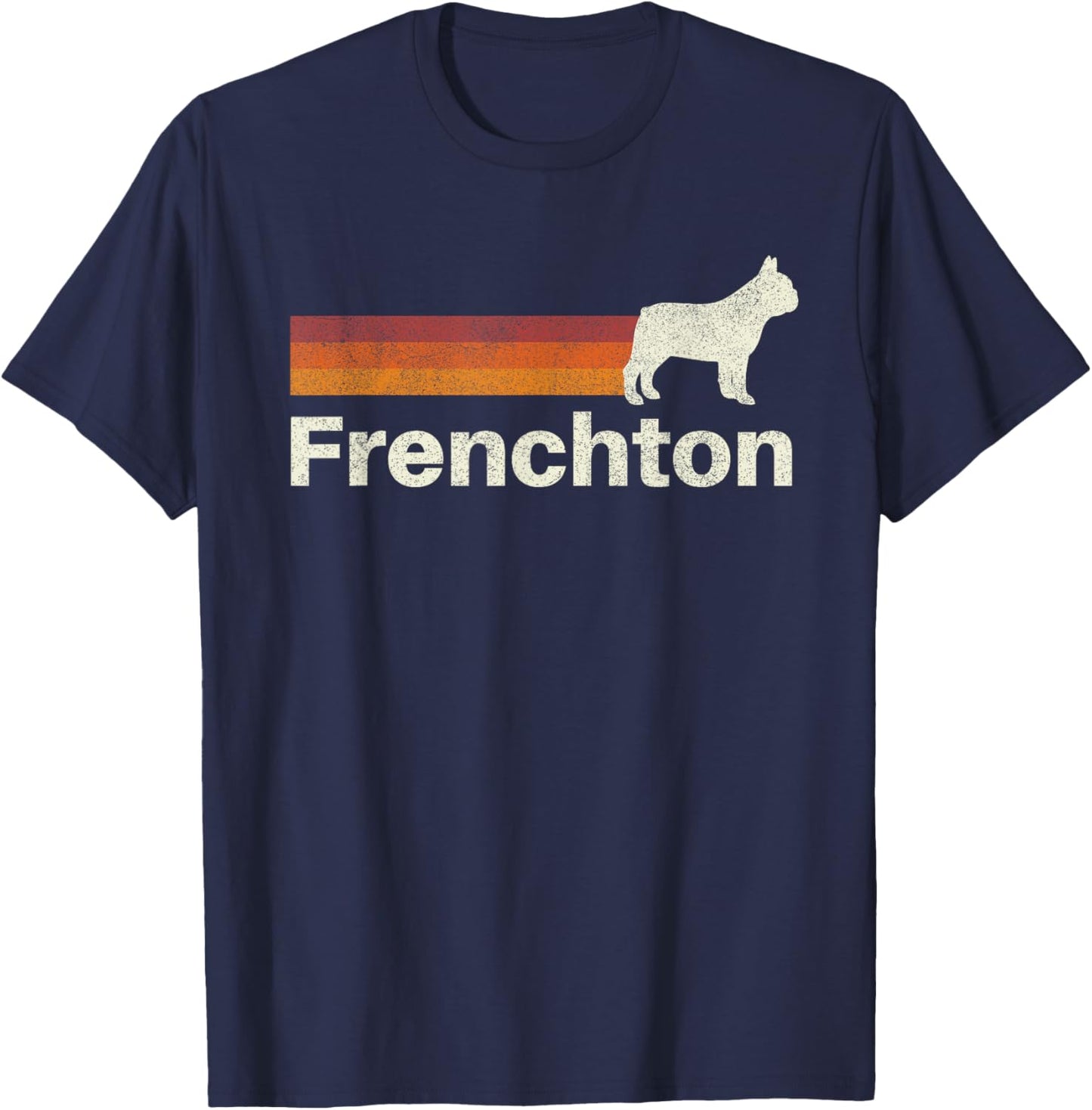 Vintage Frenchton Retro Mom Dad Dog T-Shirt - T-Shirt | Navy