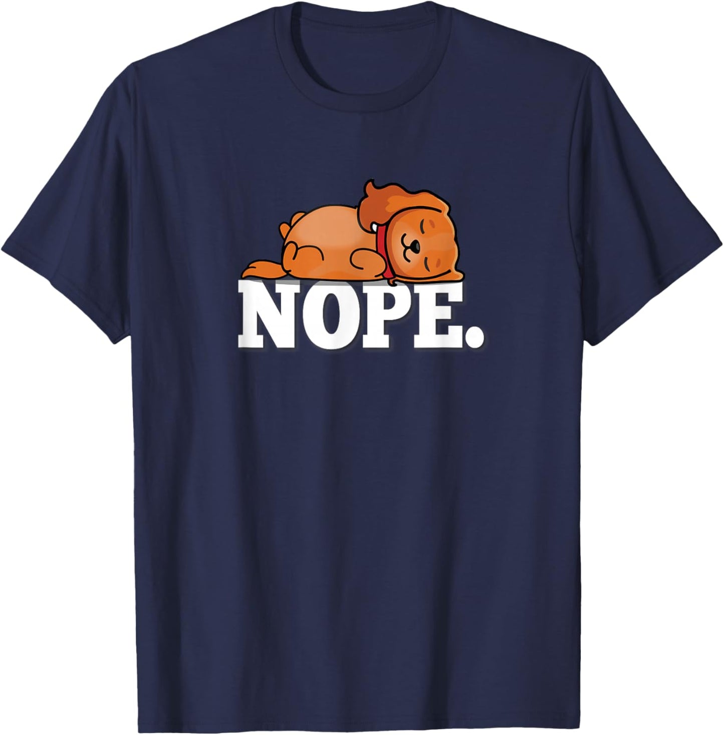 Funny Kawaii Kids Napping NOPE Ruby Cavalier Dog Lover T-Shirt - T-Shirt | Navy
