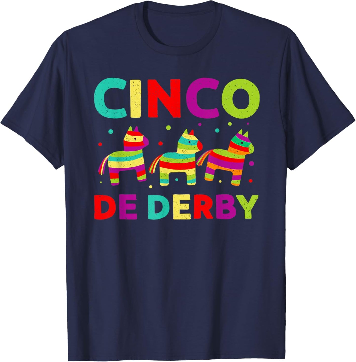 Funny Horse Racing Vintage Cinco De Derby KY Derby Horse T-Shirt - T-Shirt | Navy