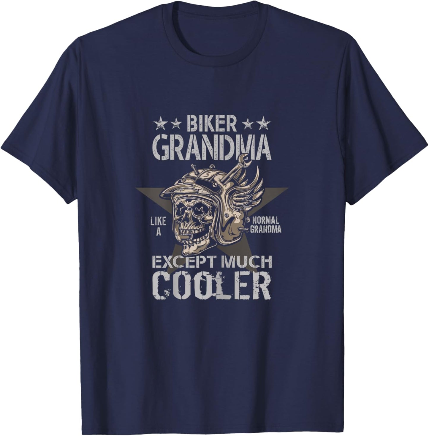Biker Grandma - Motorbike Grandma Biker Grandma T-Shirt - T-Shirt | Navy