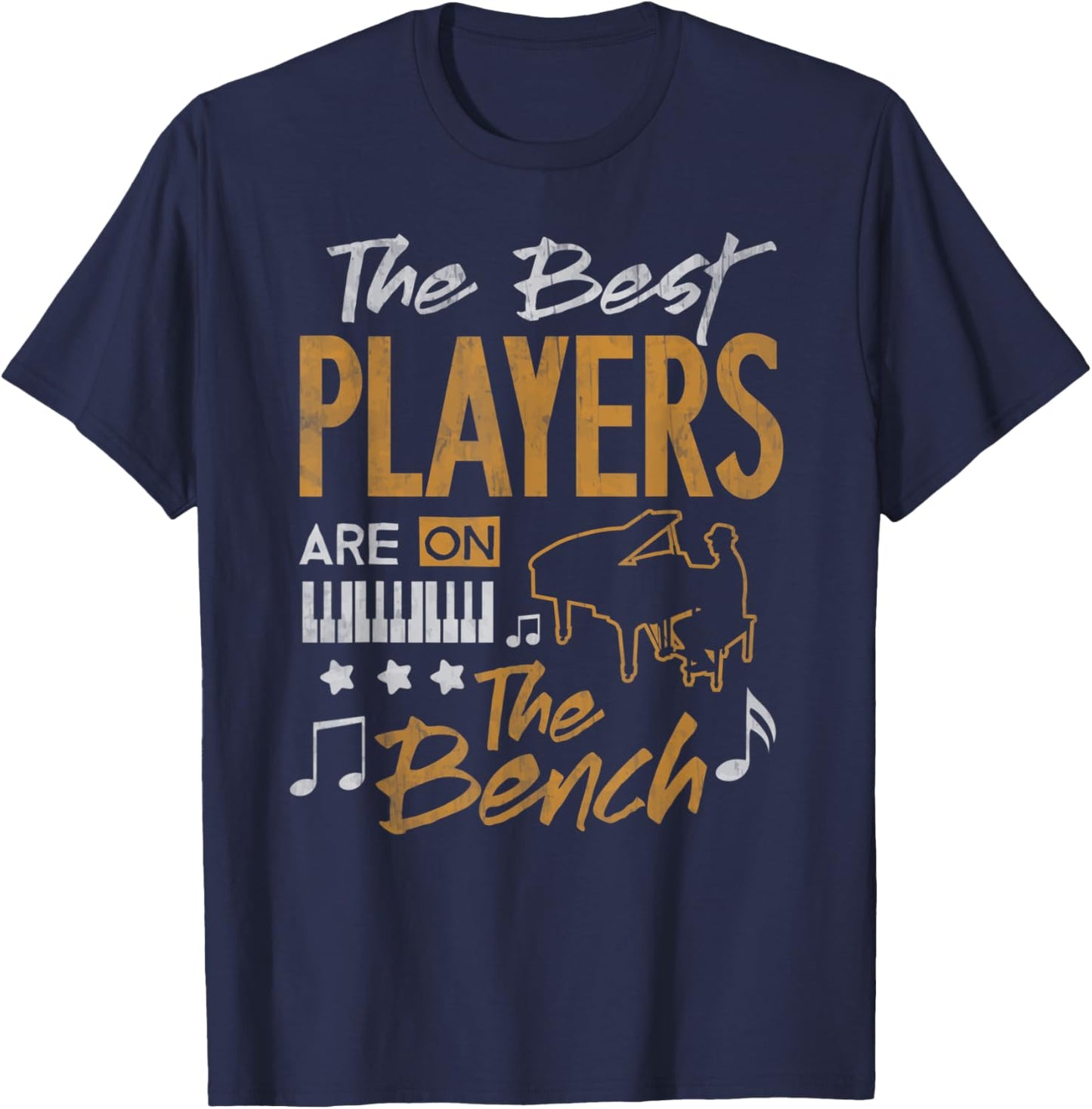 Piano Player Shirt Funny Pianist Music Lover Teacher Student Women Kids T-Shirt - T-Shirt | Navy