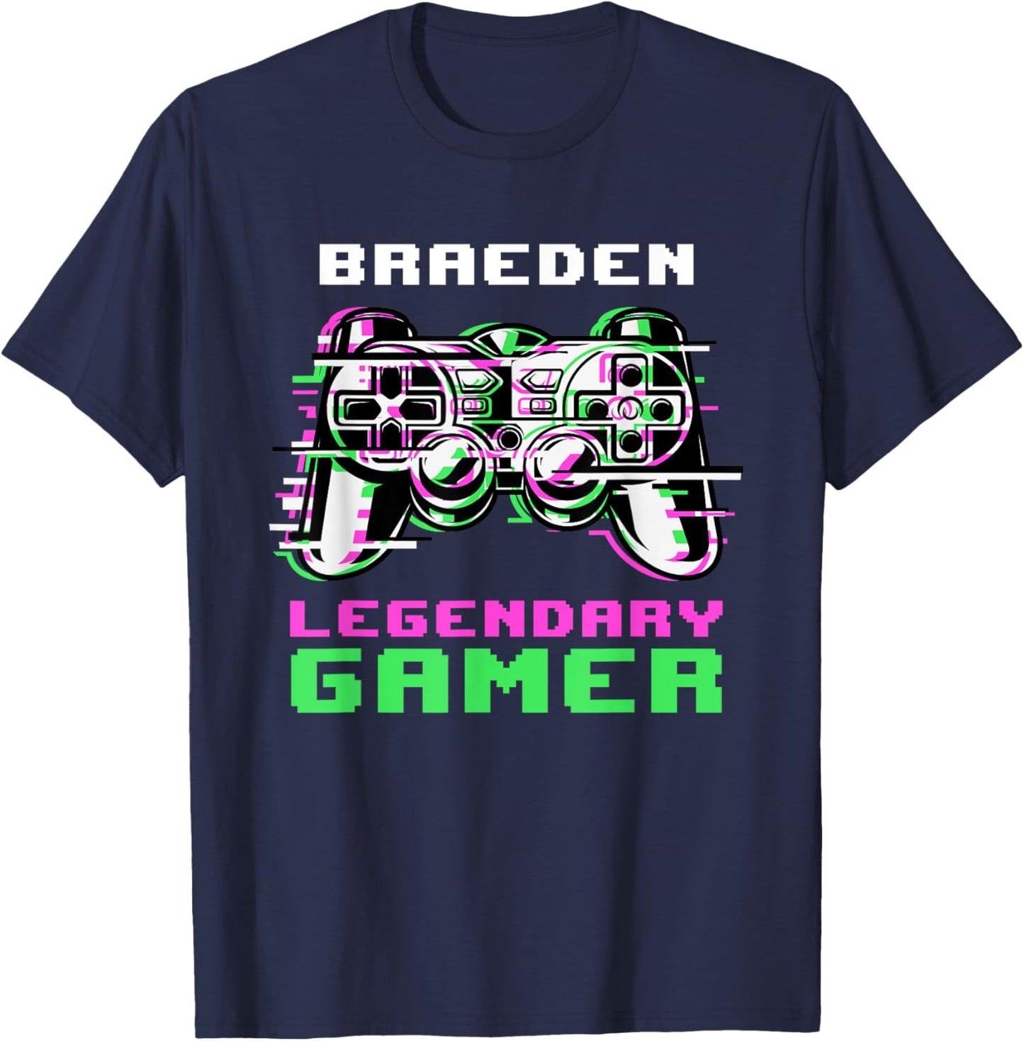 Braeden - Legendary Gamer - Personalized T-Shirt - T-Shirt | Navy