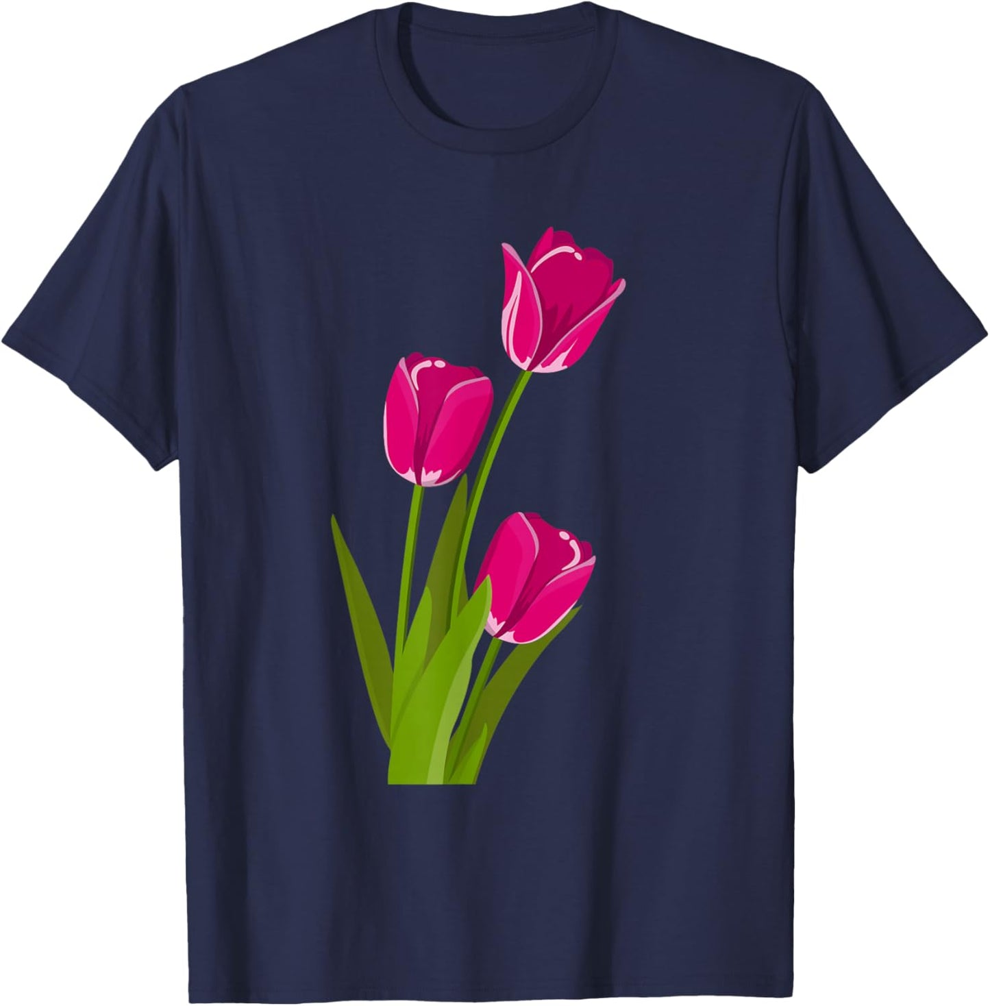 Pink Tulips lover T-Shirt - T-Shirt | Navy