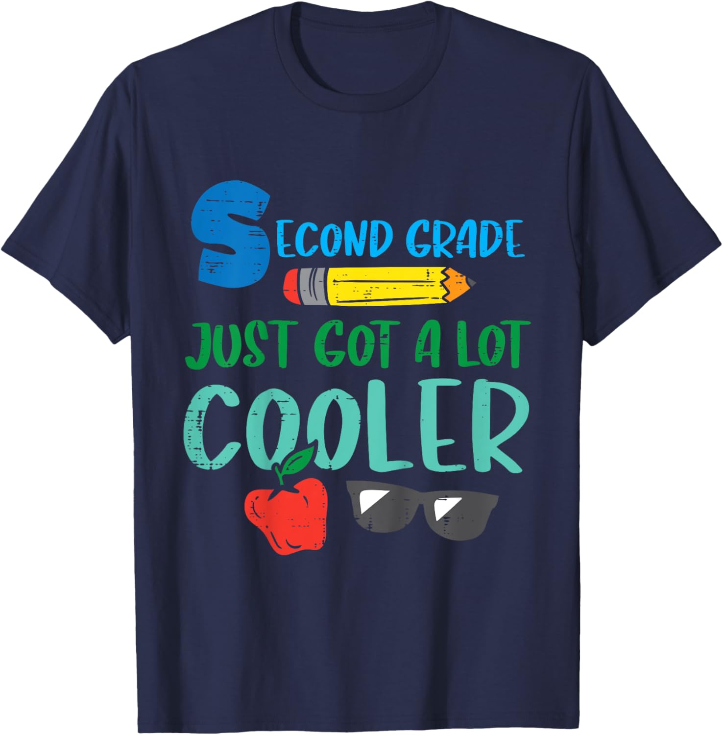 Kids Second Grade Just Got Cooler 2nd First Day Of School Boys T-Shirt - T-Shirt | Navy