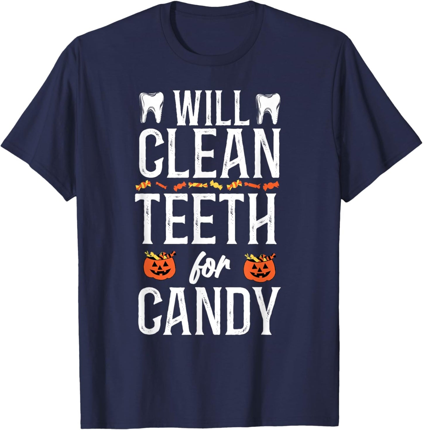 Dentist Dental Assistant Hygienist Halloween T-Shirt - T-Shirt | Navy