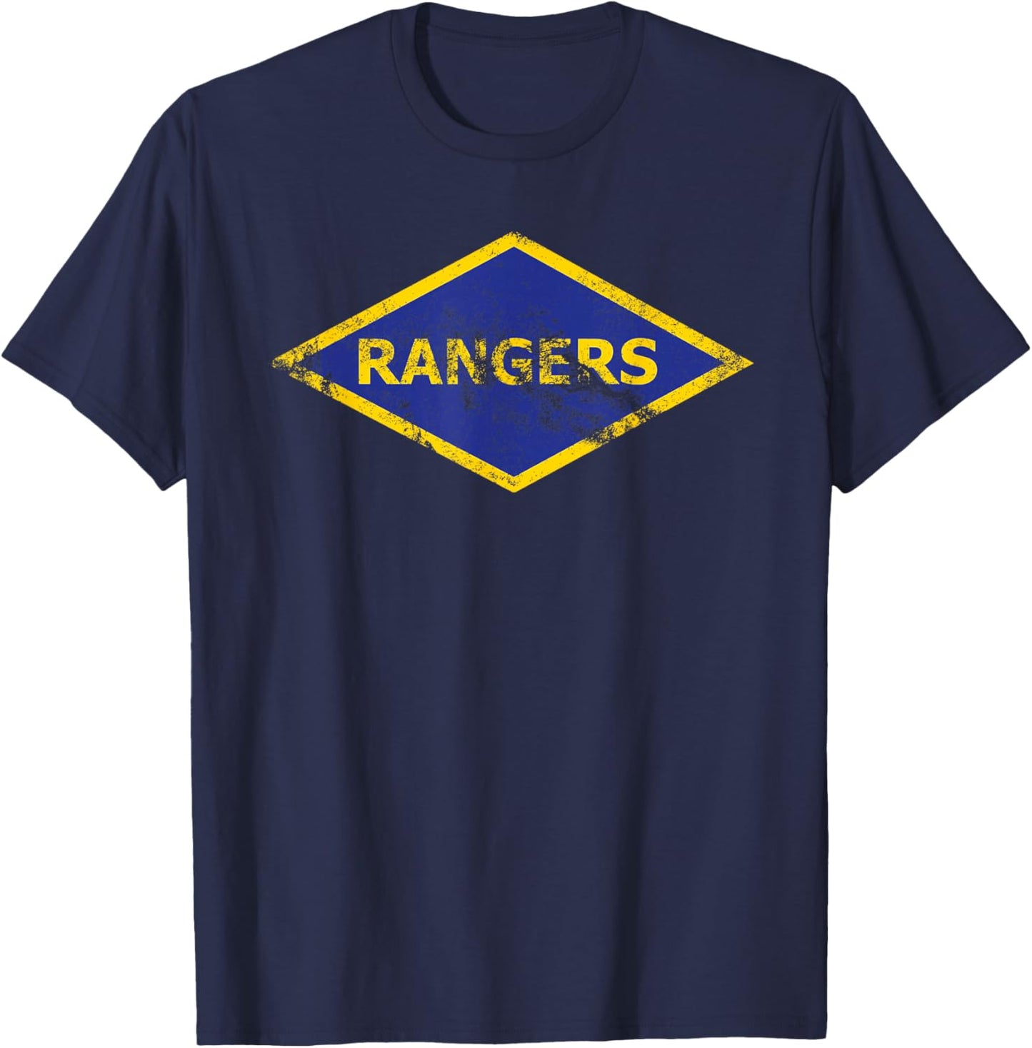 Army Ranger WW2 Diamond Vintage Distressed Look T-Shirt - T-Shirt | Navy