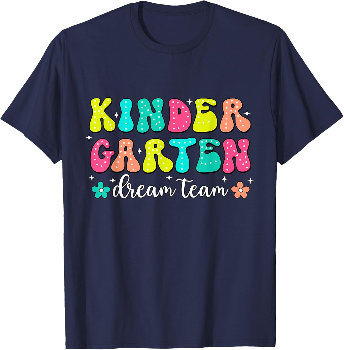 Groovy Kindergarten Dream Team Back To School Teacher Kids T-Shirt - T-Shirt | Navy