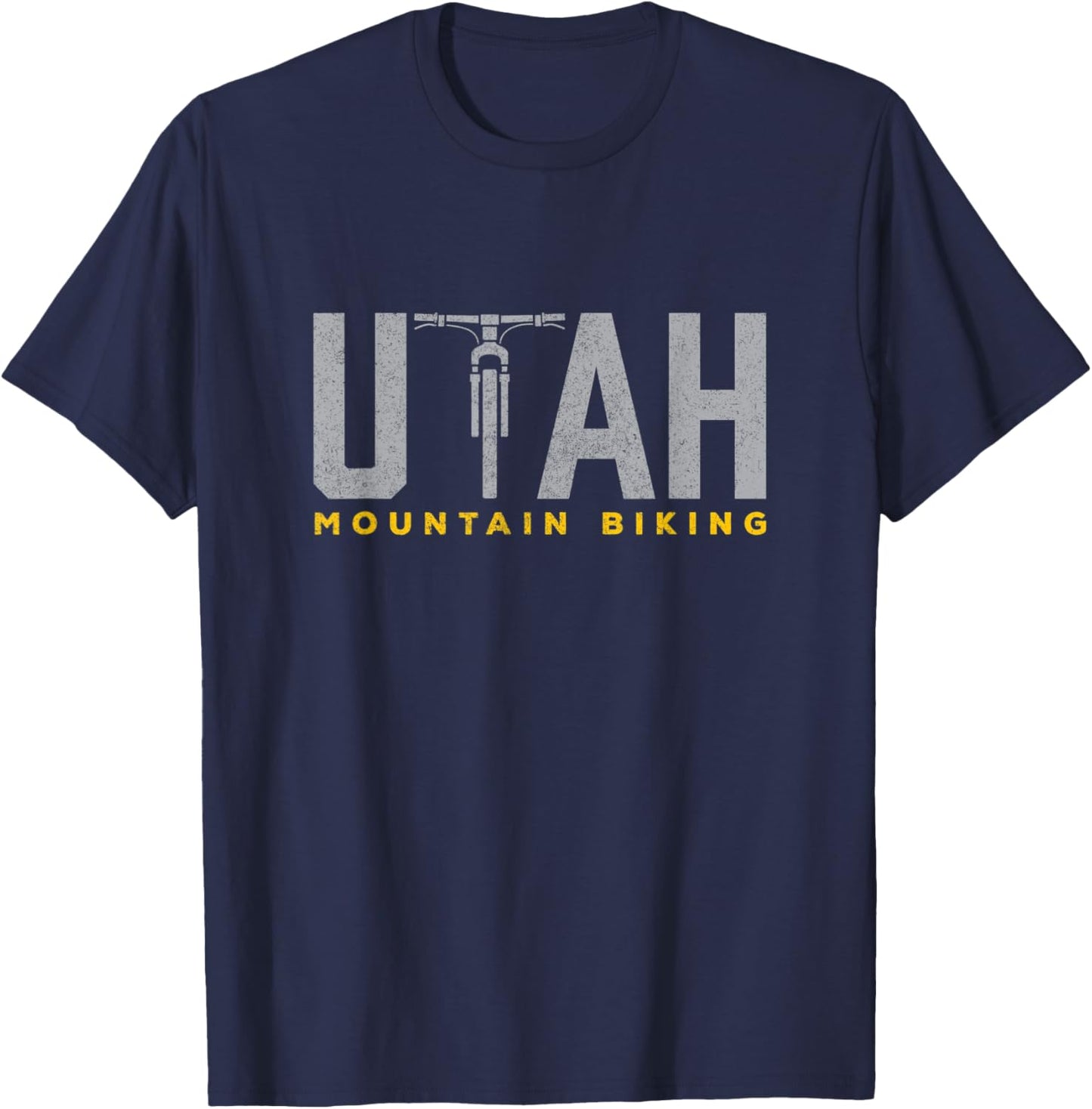 Retro UTAH Mountain Biking Moab MTB Trail Riding T-Shirt - T-Shirt | Navy