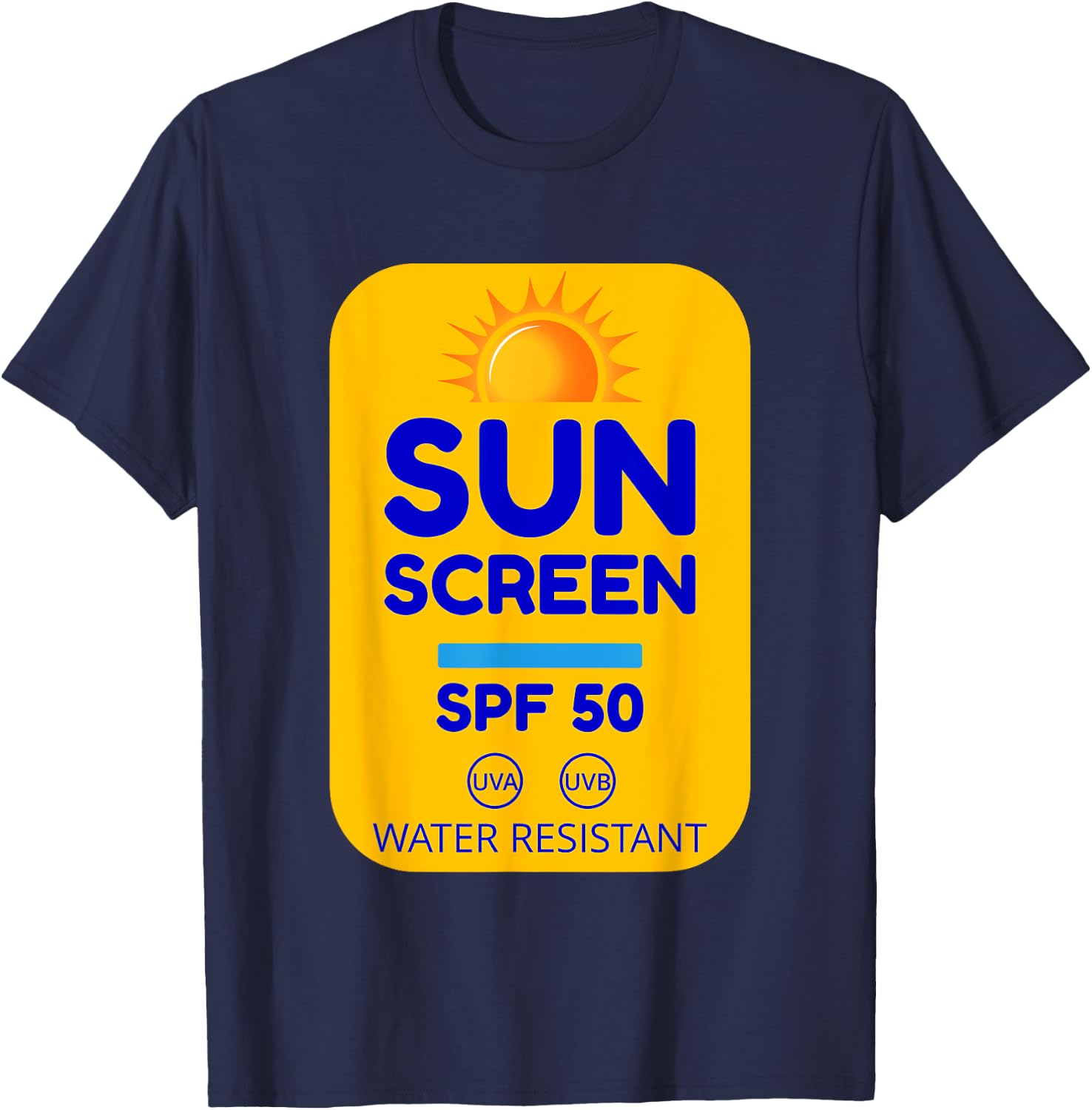 Sunscreen costume suntan lotion tube costume sunscreen T-Shirt - T-Shirt | Navy