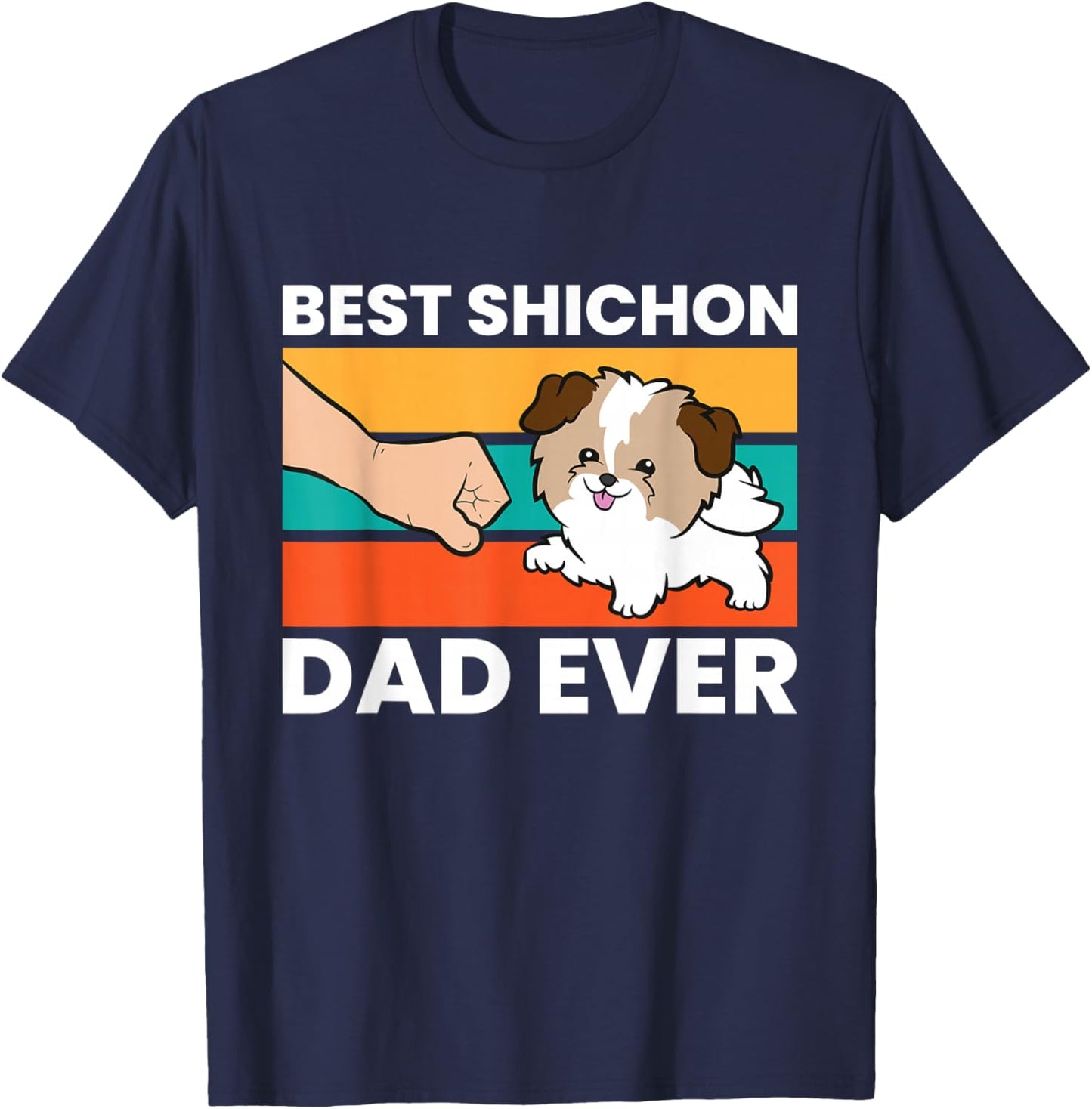 Best Shichon Dad Ever T-Shirt - T-Shirt | Navy