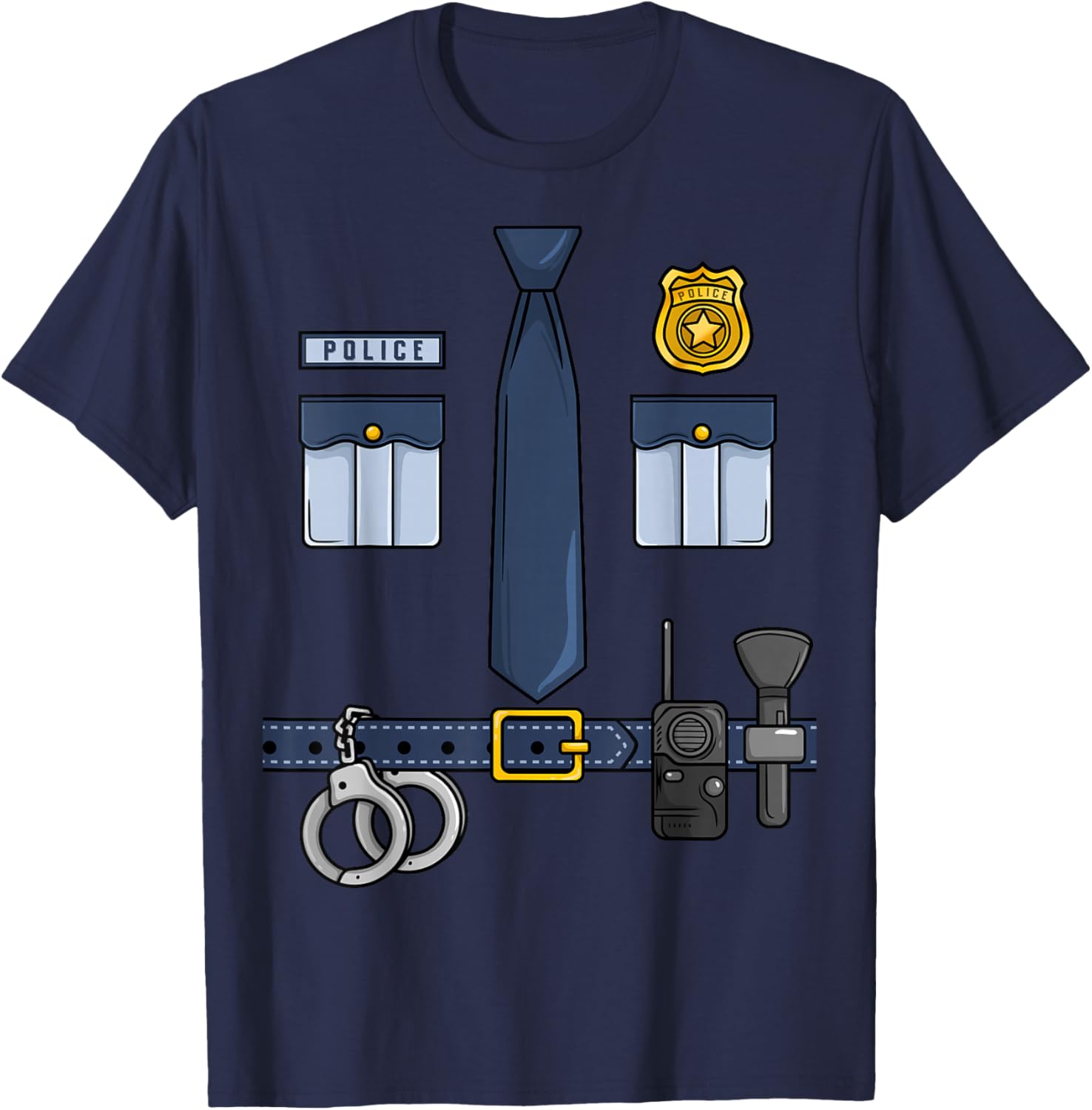 Halloween Policeman Costume Halloween Police Officer Costume T-Shirt - T-Shirt | Navy