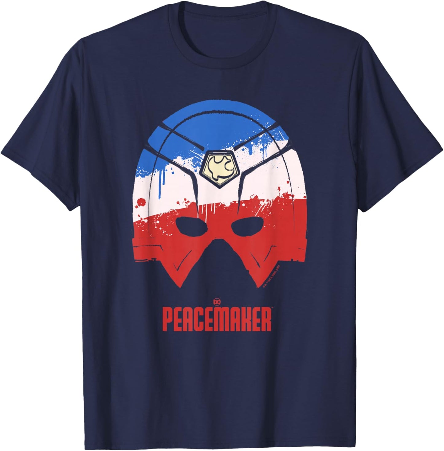 Peacemaker Americana Painted Helmet T-Shirt - T-Shirt | Navy