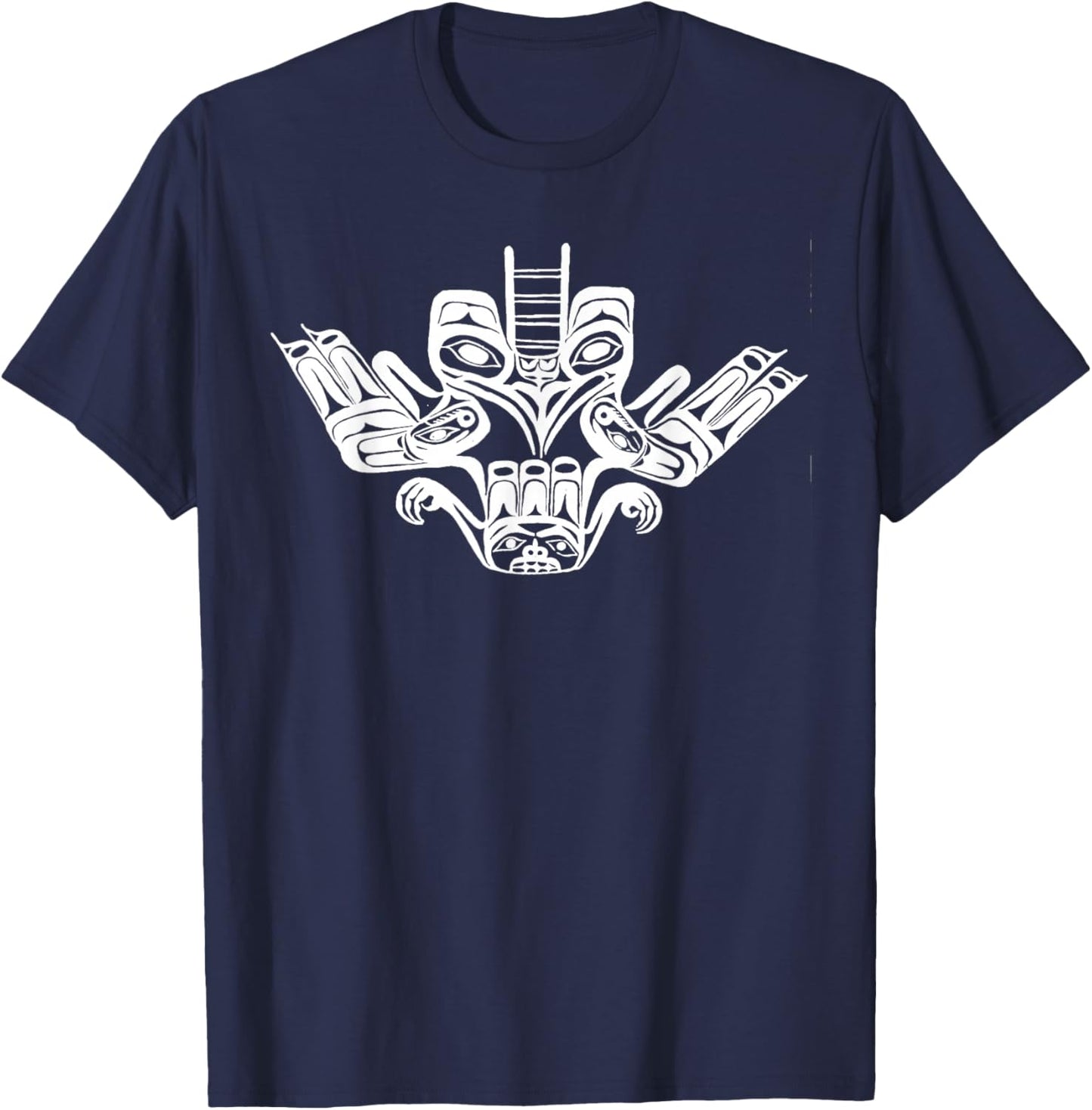 Thunderbird Northwest Tribal Native American Indian Art T-Shirt - T-Shirt | Navy