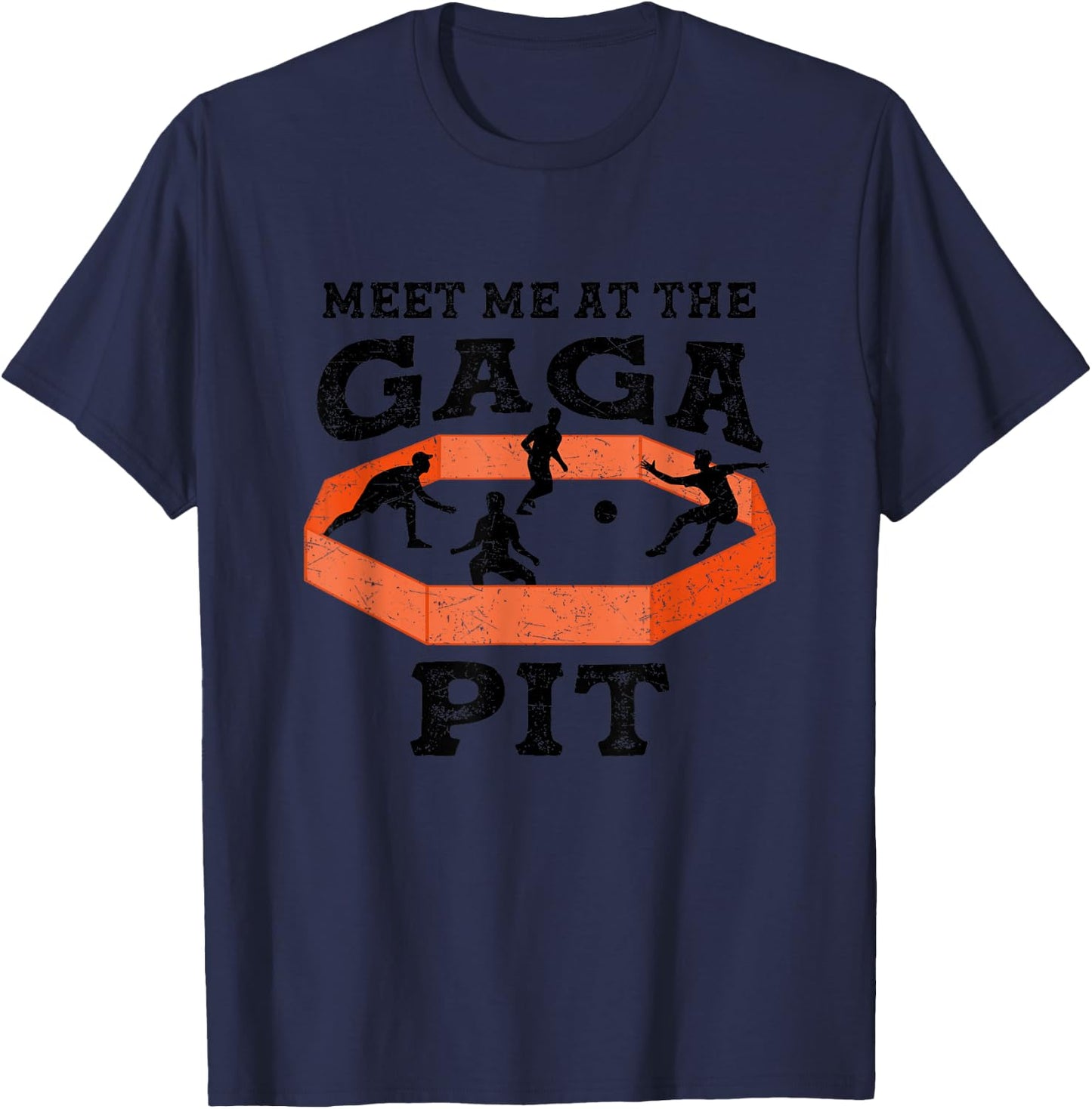 Meet Me At The Gaga Pit Dodgeball Costume Boy Girl Gaga Ball T-Shirt - T-Shirt | Navy