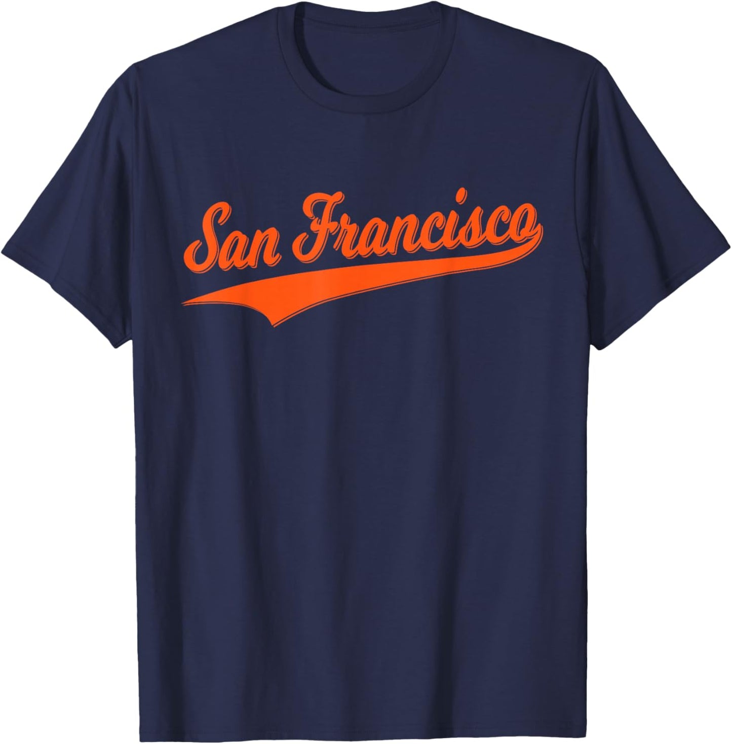 San Francisco Sf Varsity Script Vintage Sports Jersey Style T-Shirt - T-Shirt | Navy